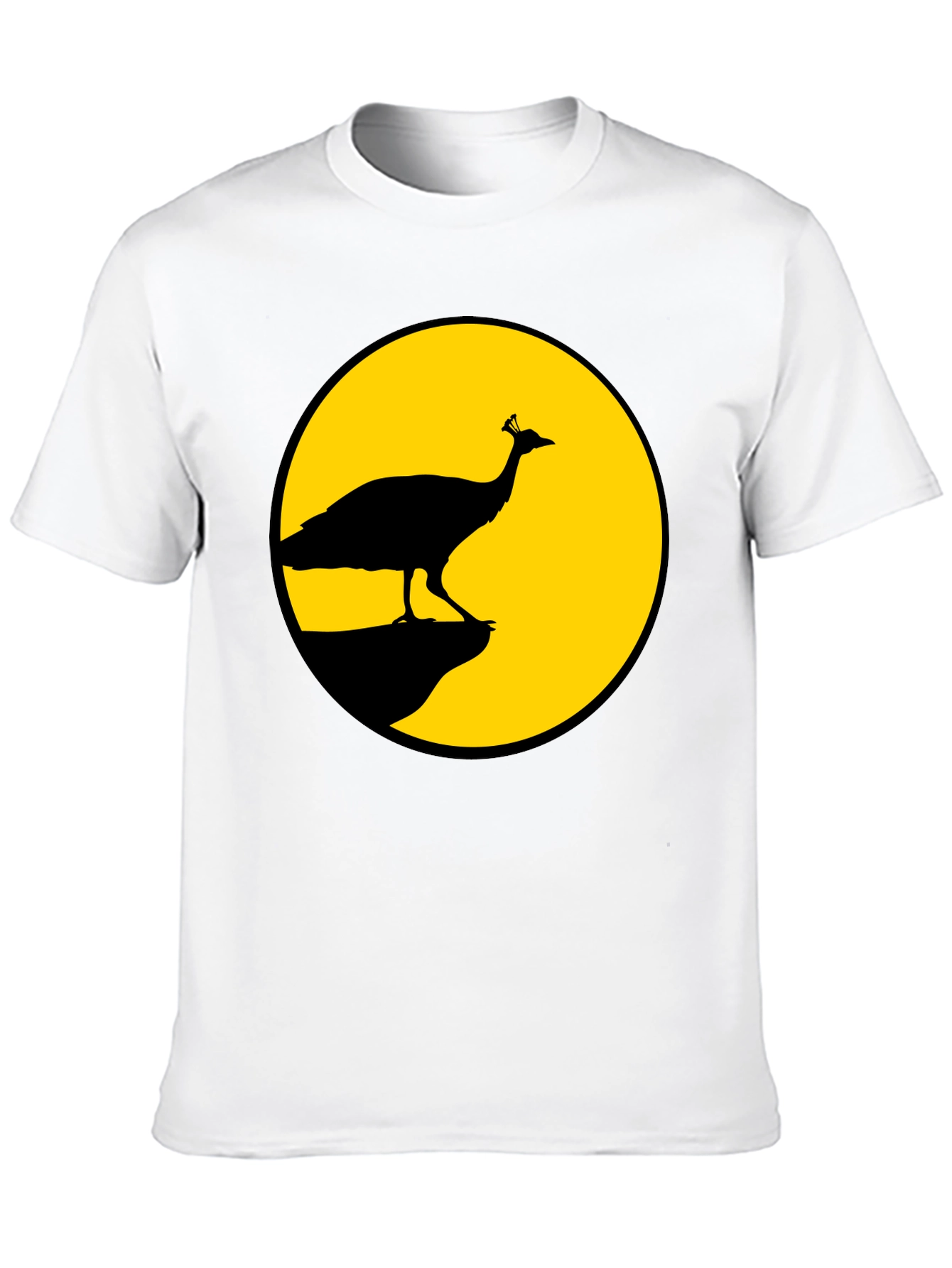 Peacock Silhouette T-Shirt - Black