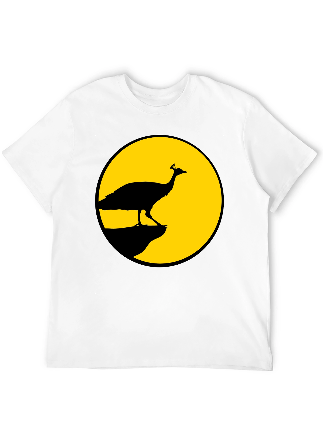 Peacock Silhouette T-Shirt - Black