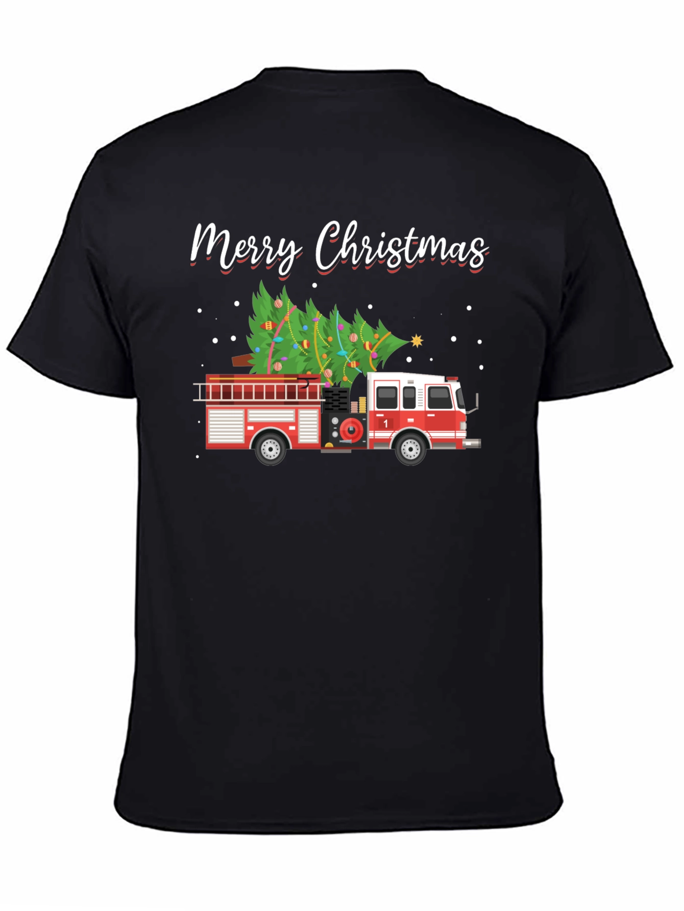 Merry Christmas Fire Truck T-Shirt