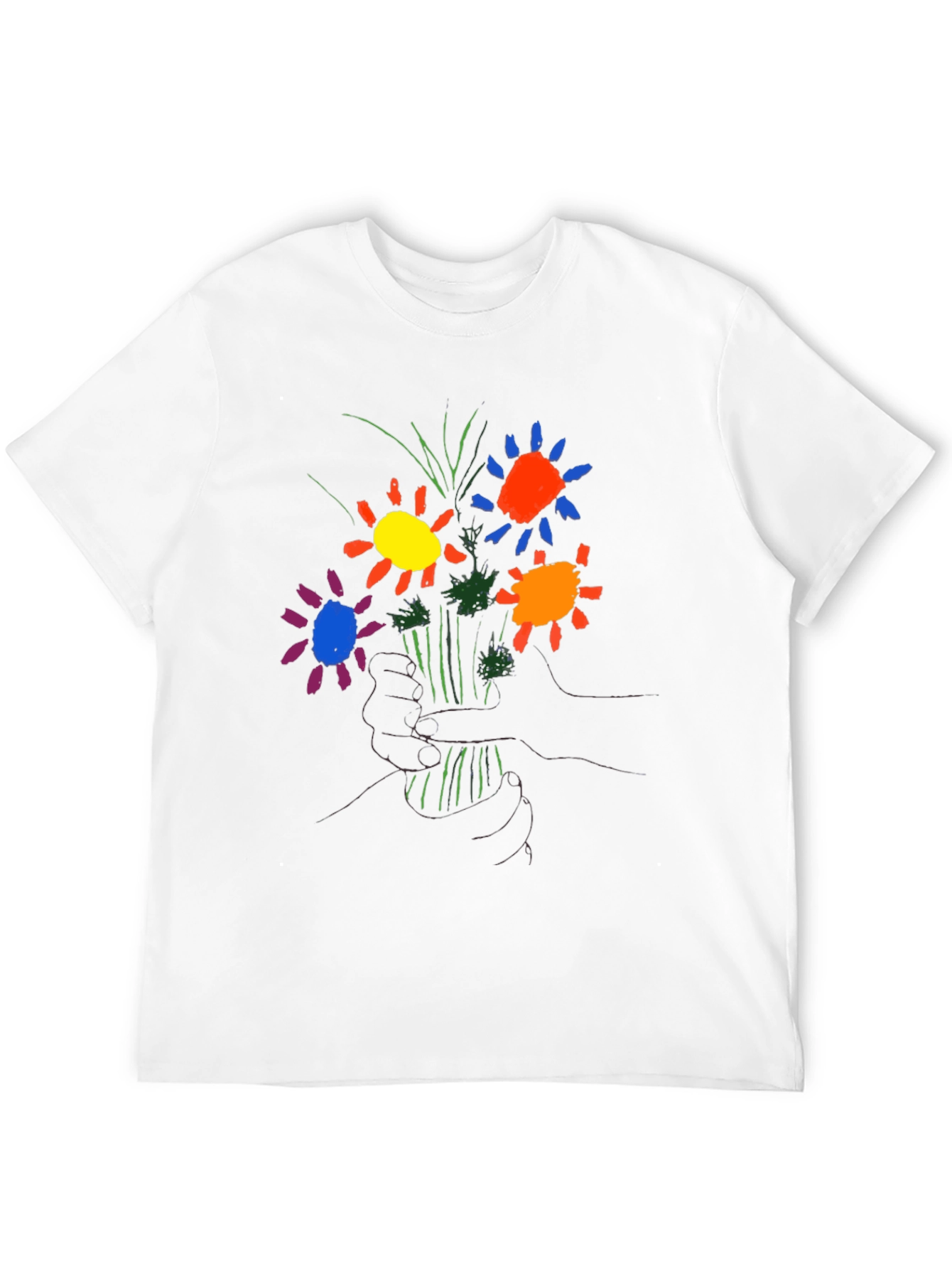 Floral Graphic T-Shirt - Hand Drawn Style