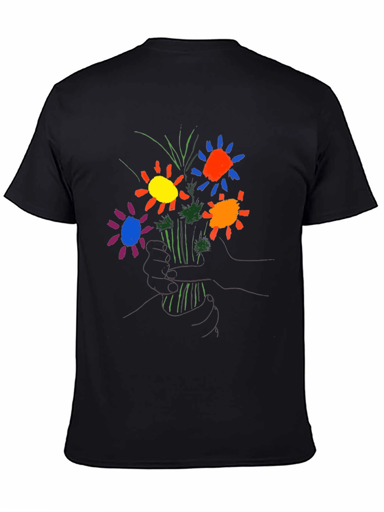 Floral Graphic T-Shirt - Hand Drawn Style