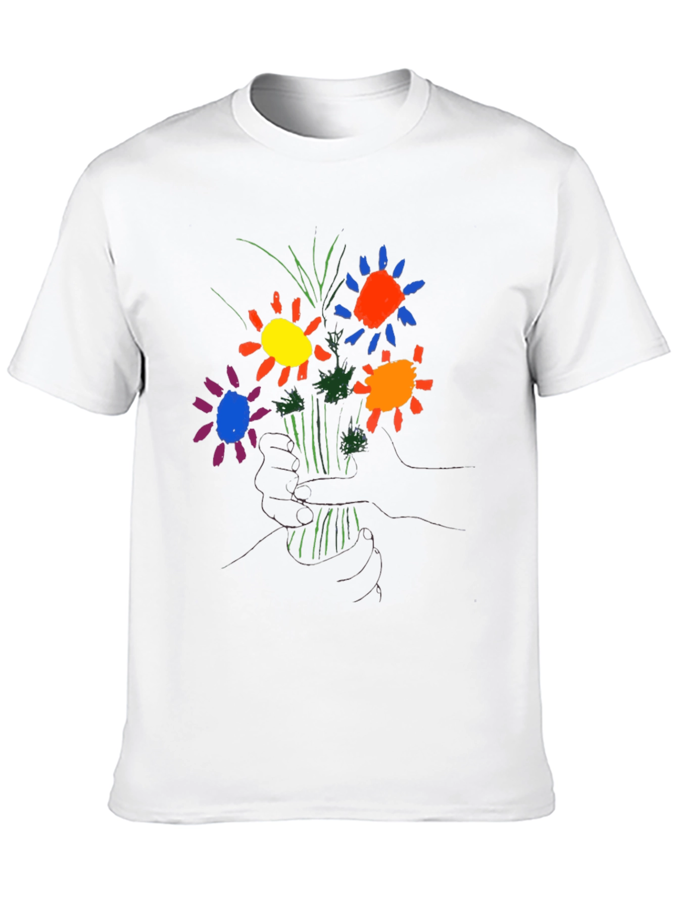 Floral Graphic T-Shirt - Hand Drawn Style