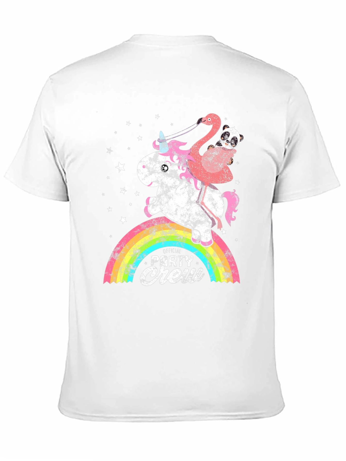 Unicorn Flamingo Party Crew Graphic Tee