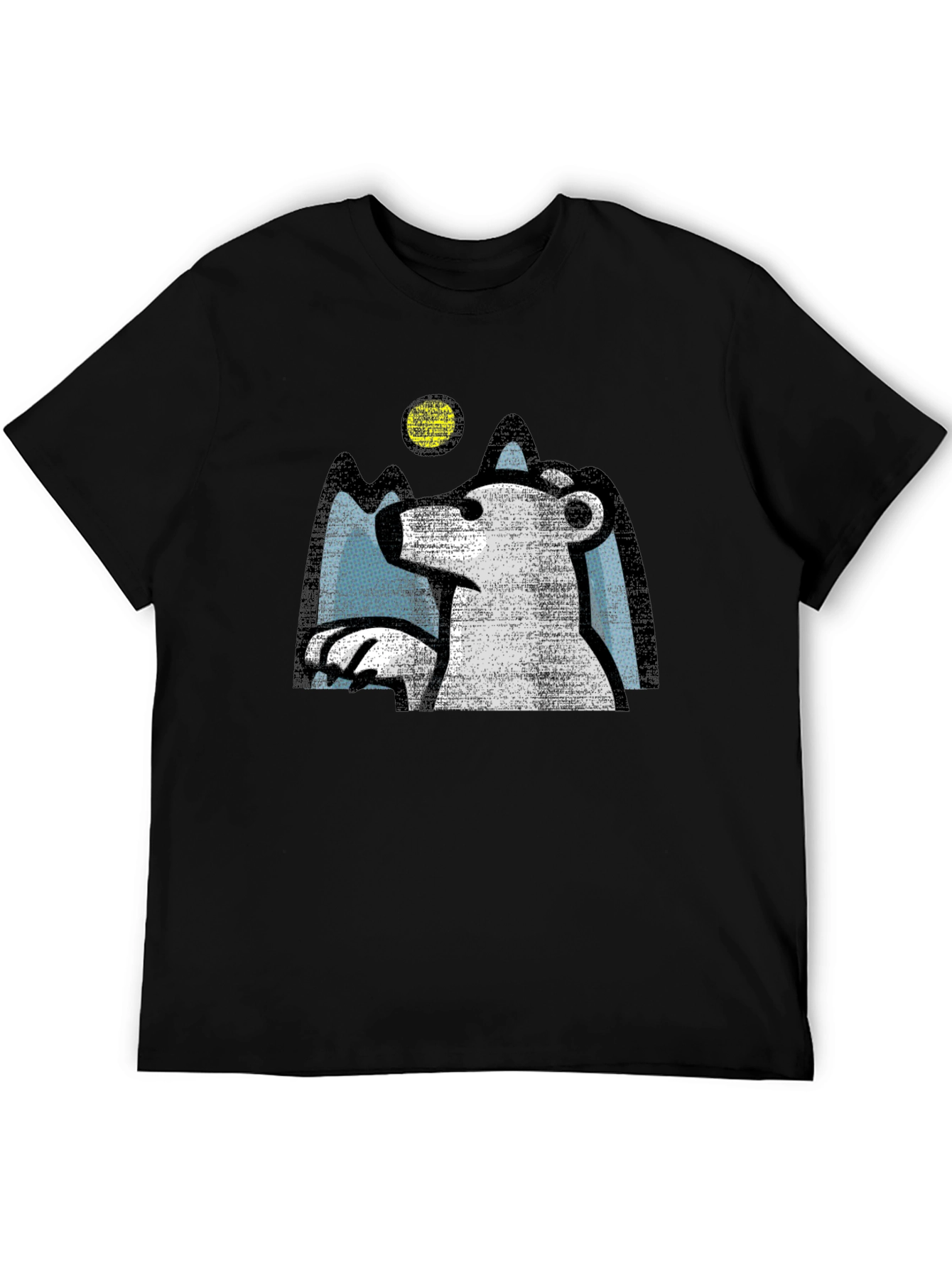 Polar Bear Graphic Tee - Black Cotton T-Shirt