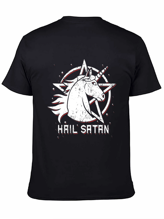 Hail Satan Unicorn Graphic T-Shirt