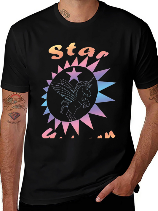 Star Unicorn Graphic Tee - Mens Black T-Shirt