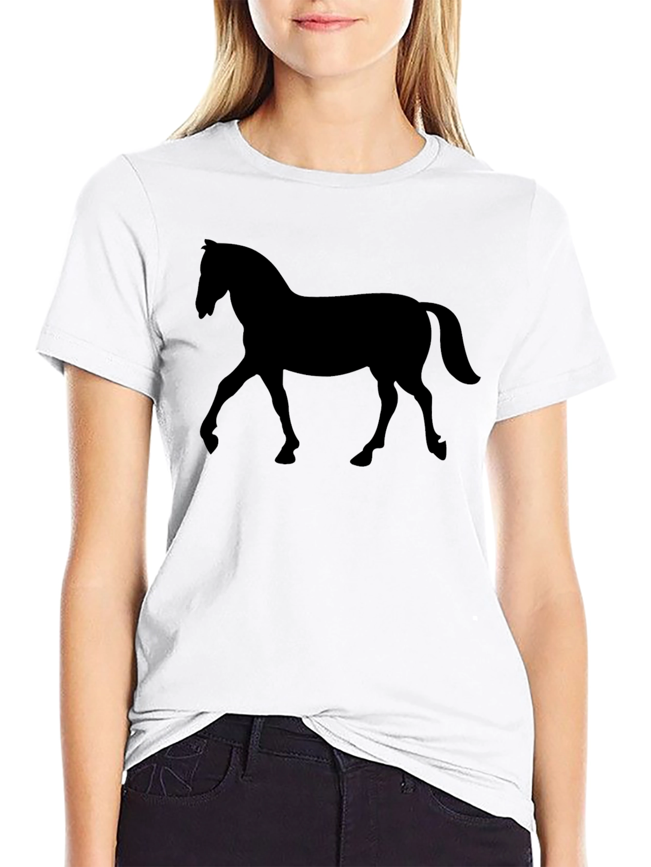 Black Horse Silhouette Graphic Tee