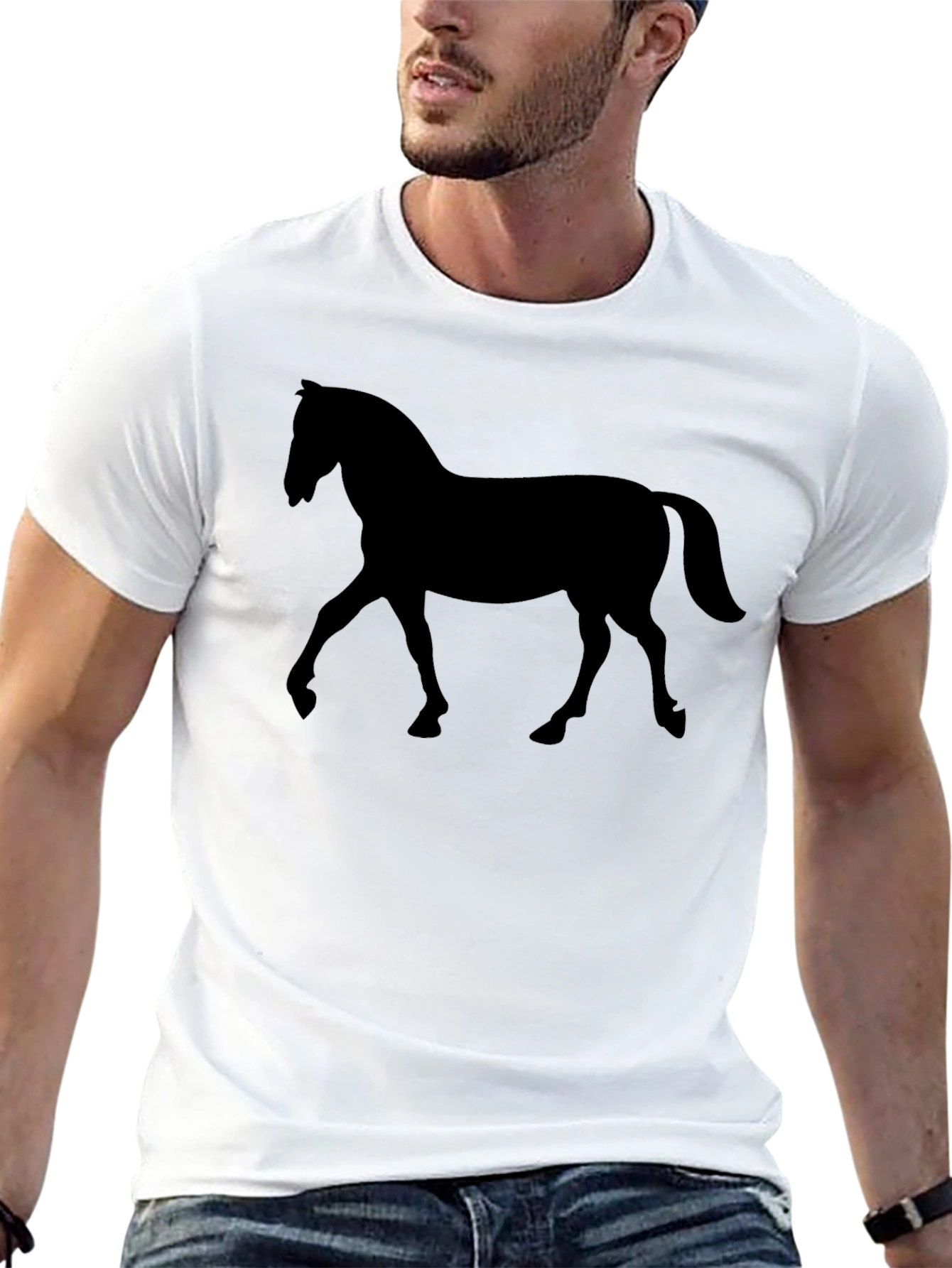 Black Horse Silhouette Graphic Tee