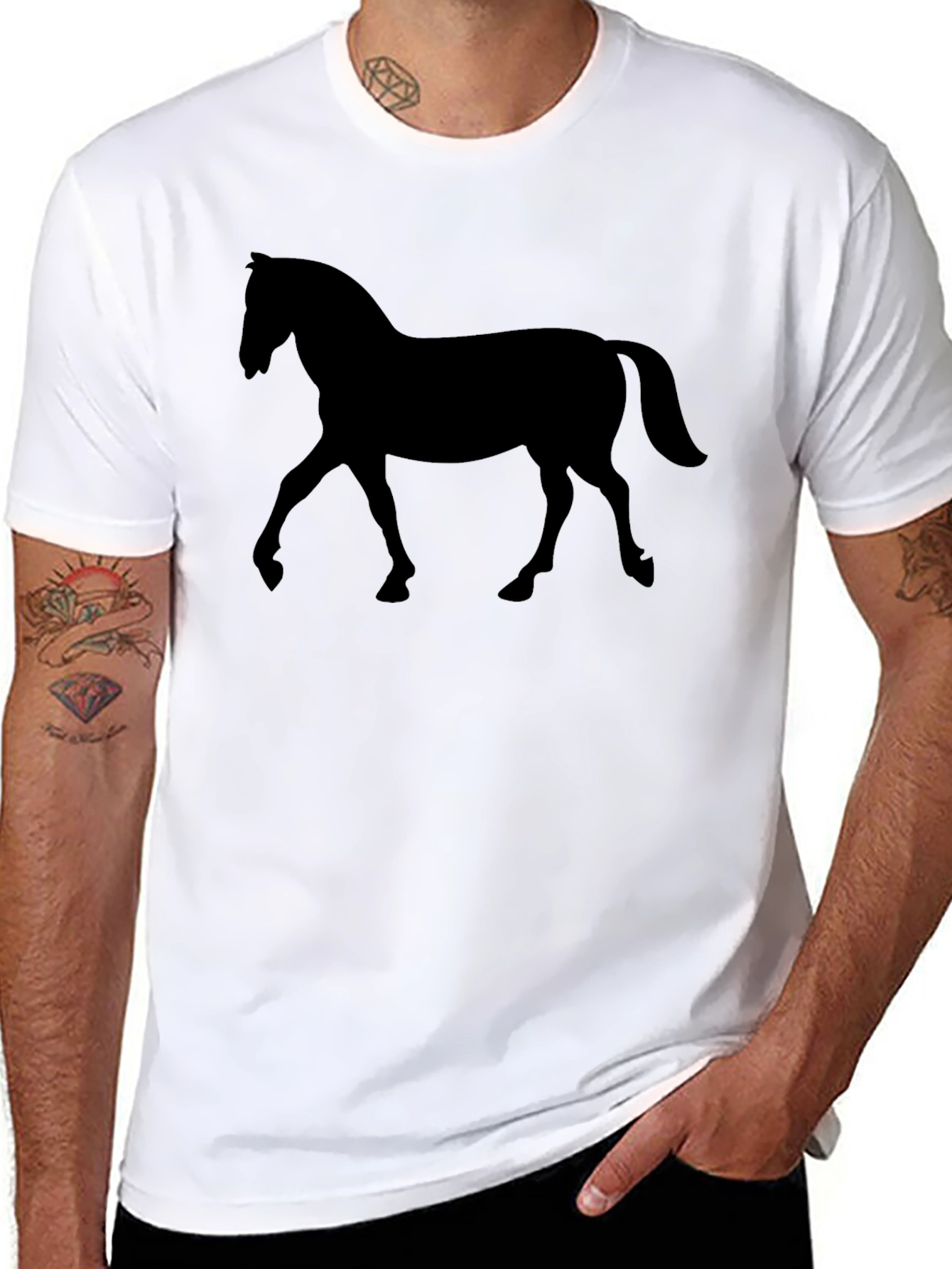Black Horse Silhouette Graphic Tee