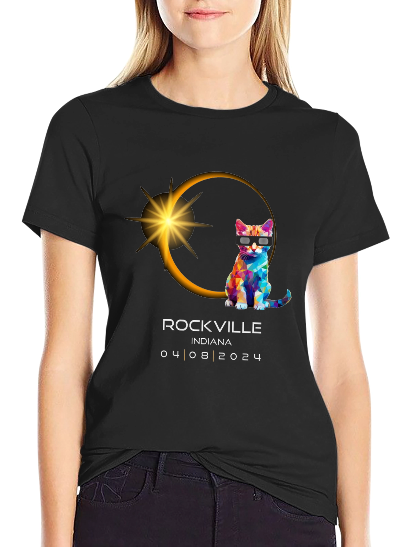 Eclipse Cat Rockville Indiana 04/08/2024 T-Shirt