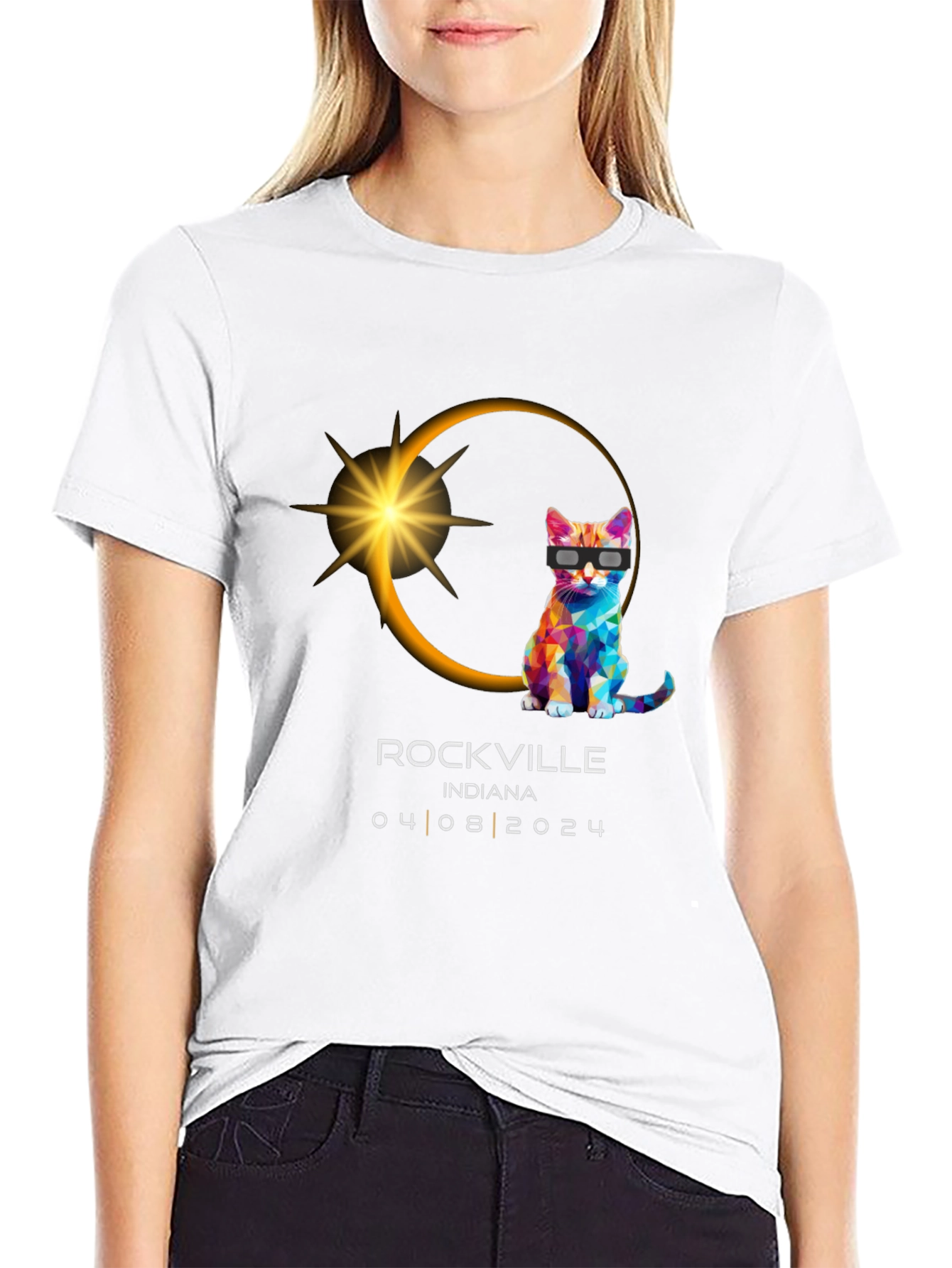 Eclipse Cat Rockville Indiana 04/08/2024 T-Shirt