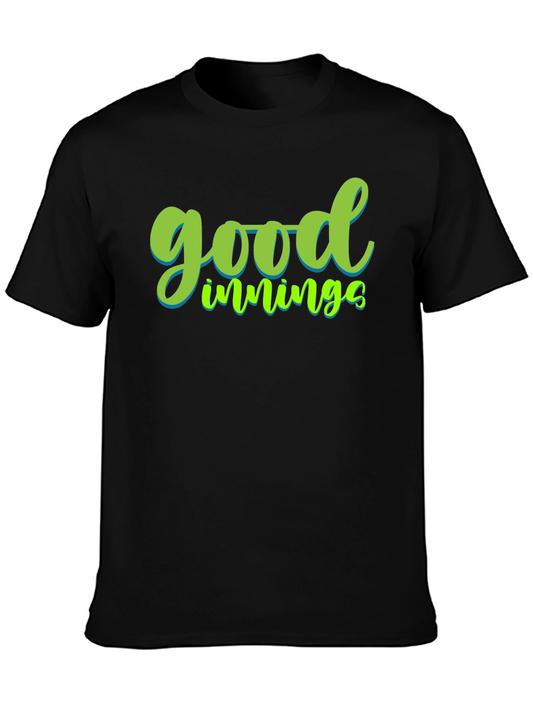 Good Innings Graphic Tee - Stylish & Comfortable Black T-Shirt