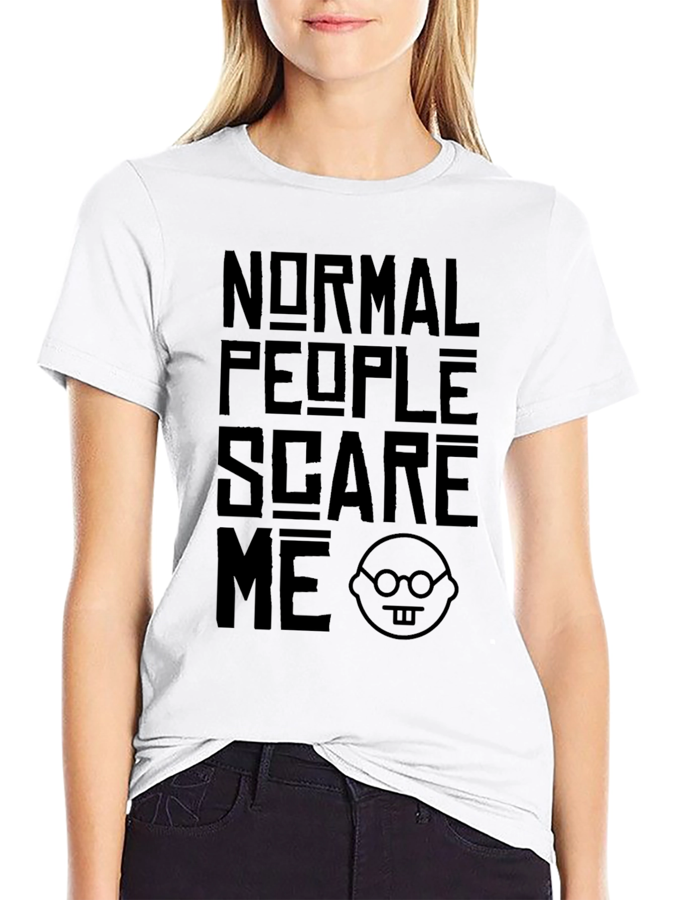 Normal People Scare Me Graphic T-Shirt - Black