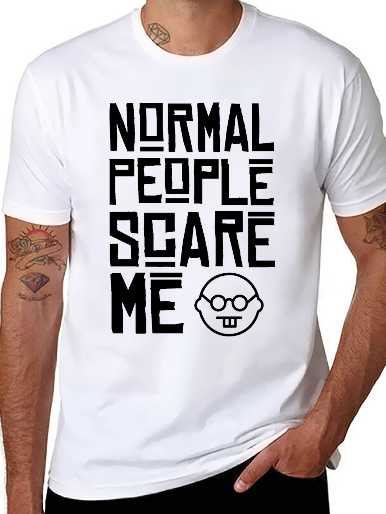 Normal People Scare Me Graphic T-Shirt - Black