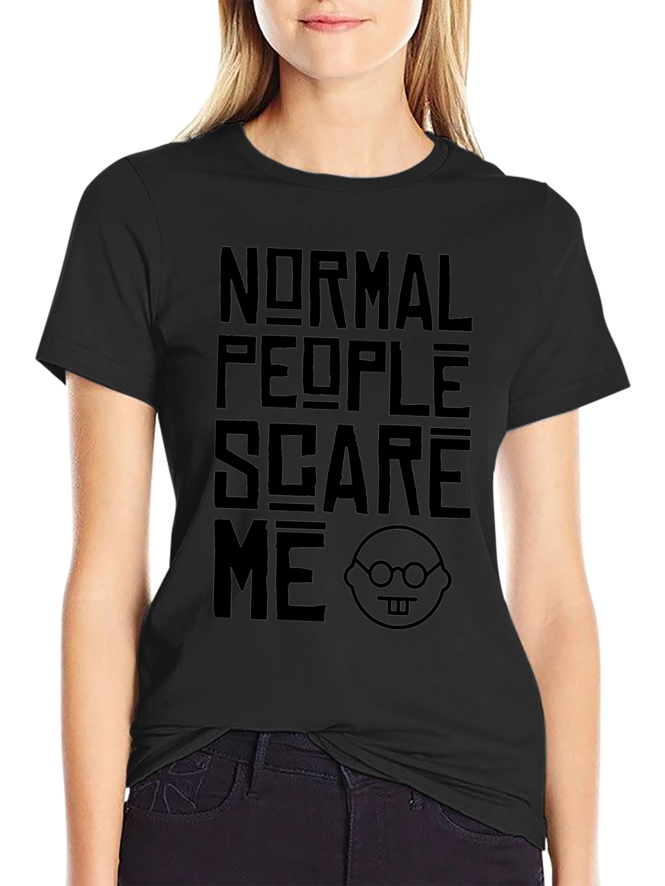 Normal People Scare Me Graphic T-Shirt - Black