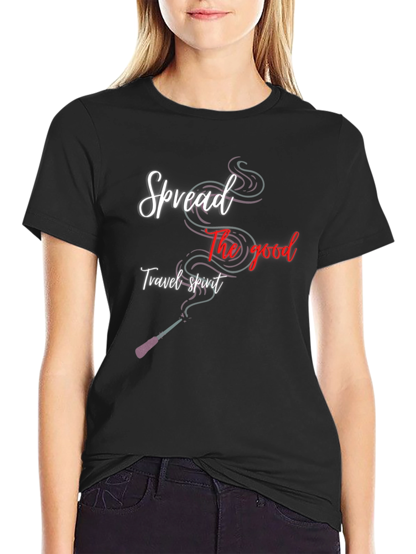 Spread the Good Travel Spirit Black T-Shirt