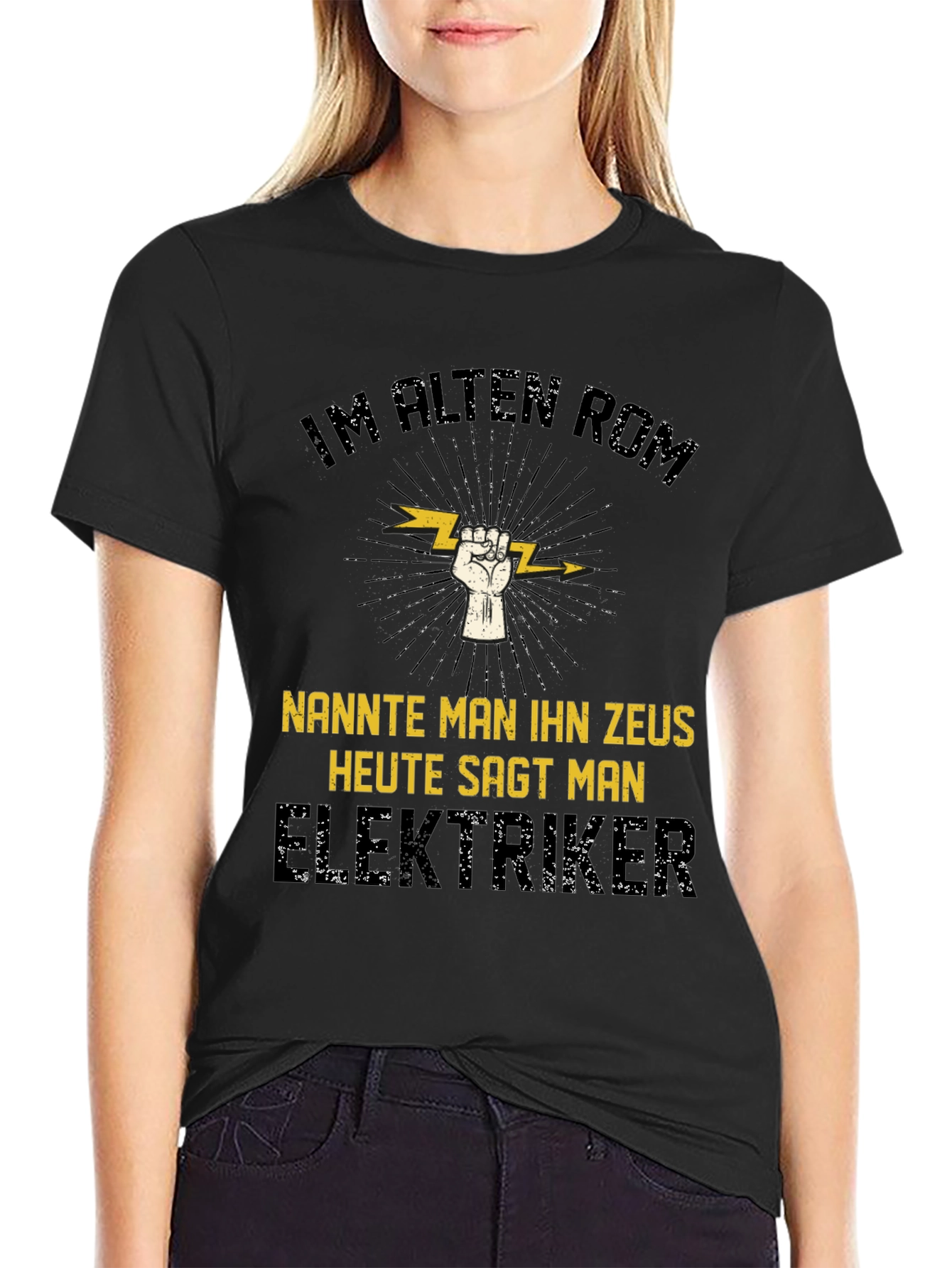 Electrician Zeus T-Shirt - Funny German Slogan Tee