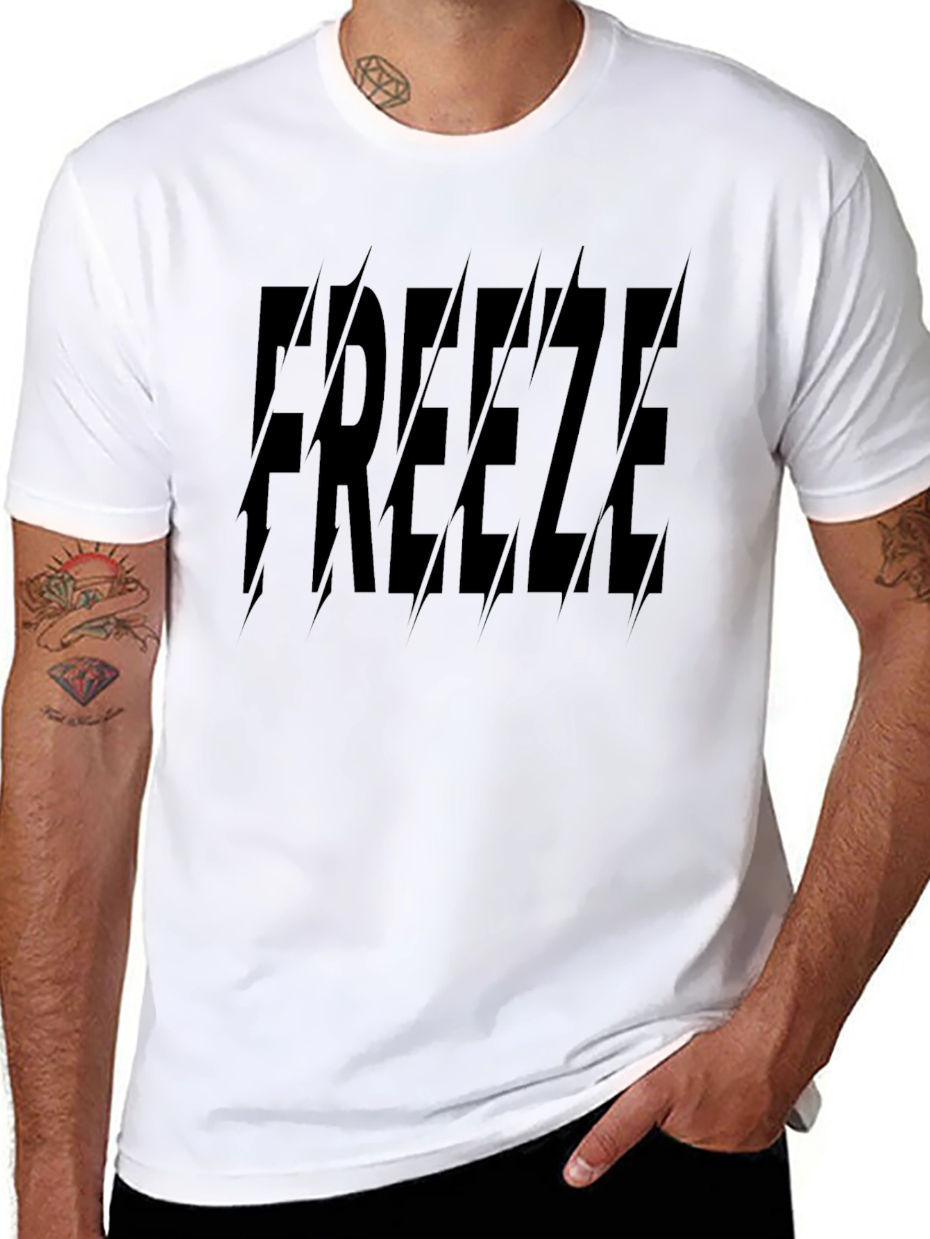 Freeze Graphic Print T-Shirt - Stylish Black Tee