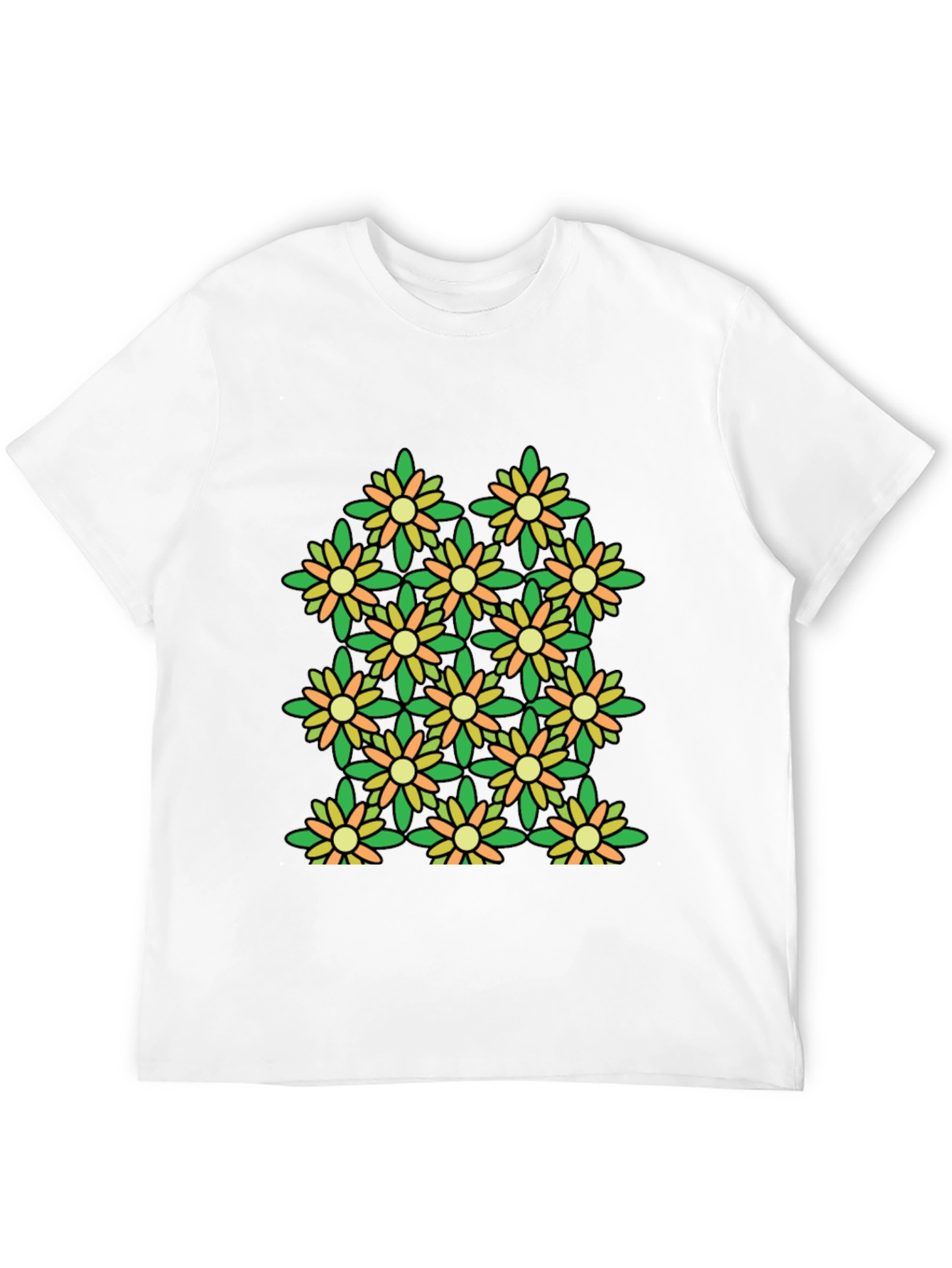Floral Pattern Black T-Shirt - Stylish & Unique
