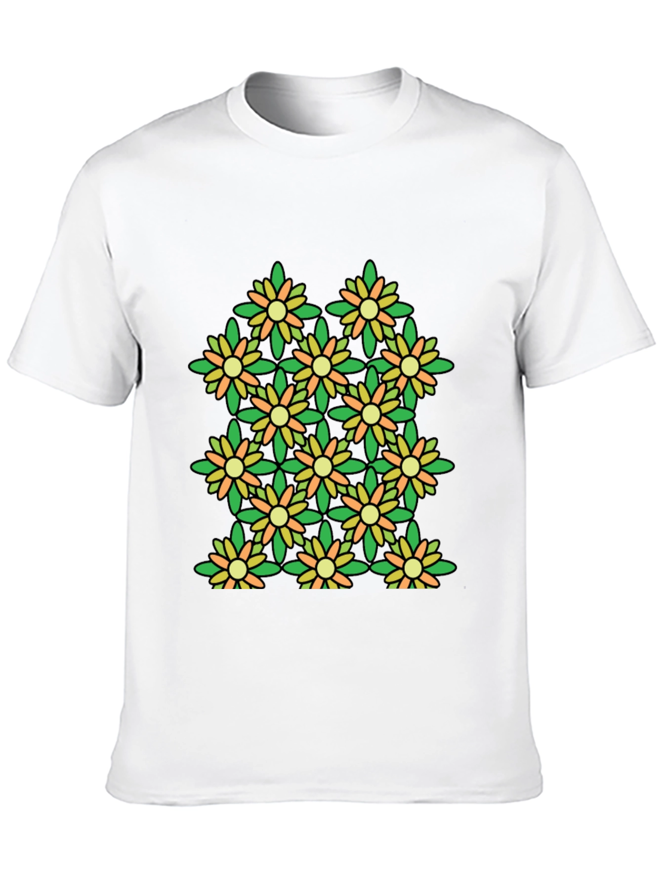 Floral Pattern Black T-Shirt - Stylish & Unique