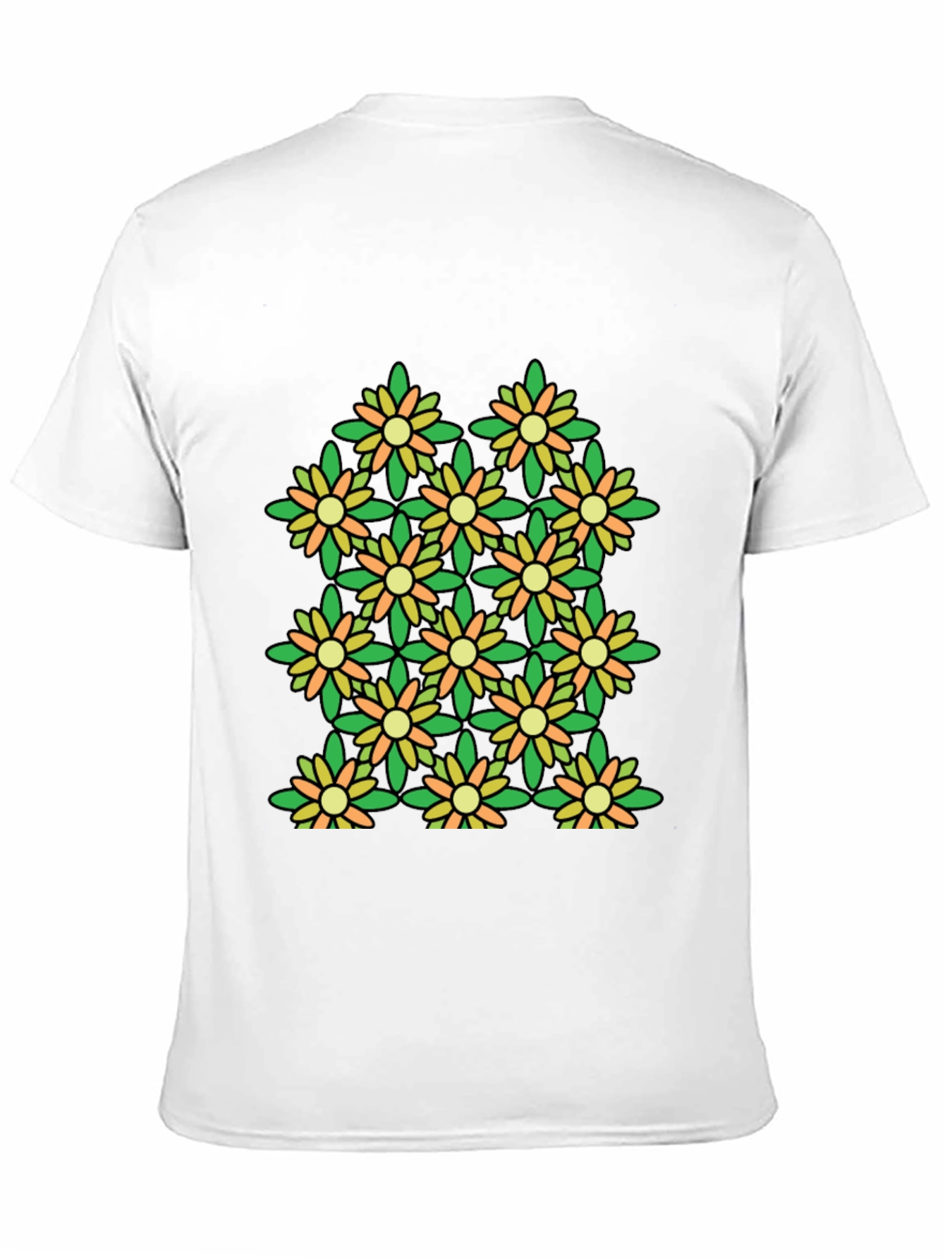 Floral Pattern Black T-Shirt - Stylish & Unique