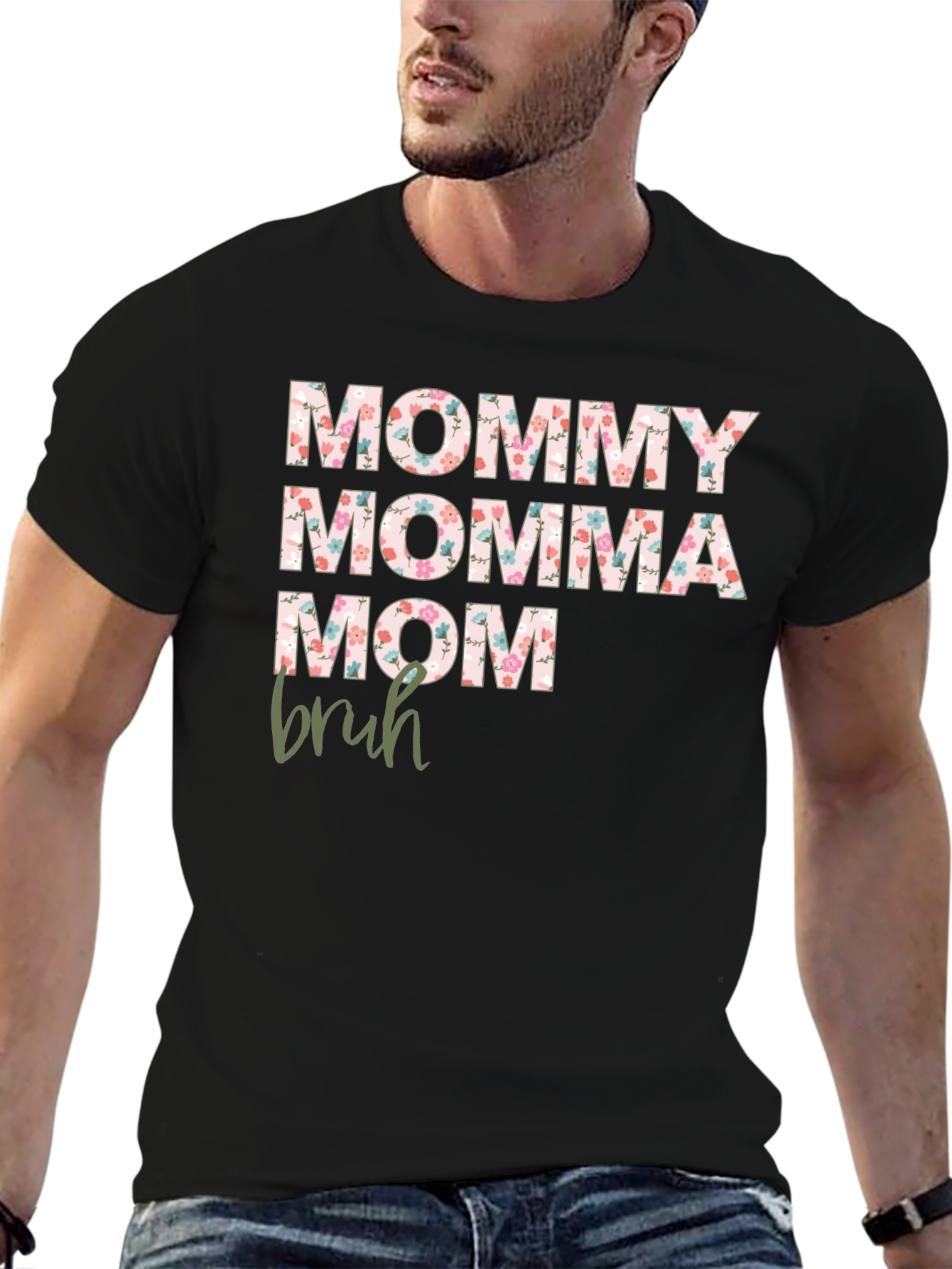Floral Mommy Momma Mom Bruh Graphic Tee