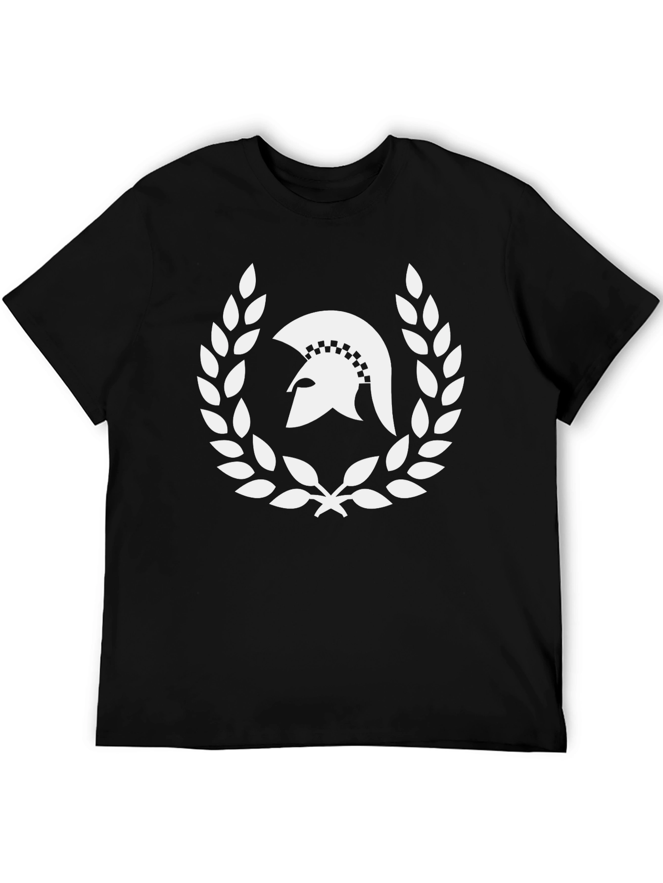 Spartan Helmet Laurel Wreath Black T-Shirt