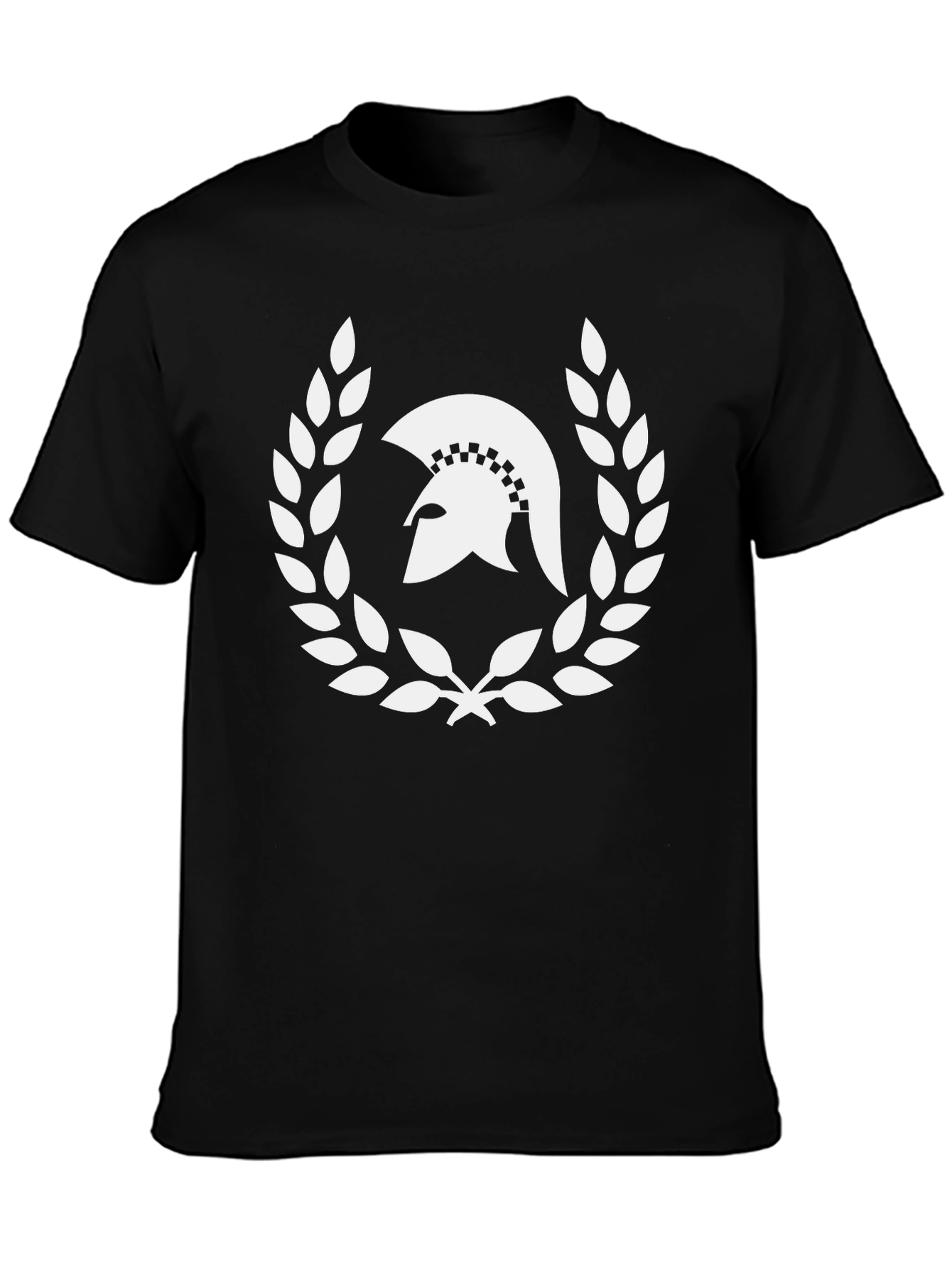 Spartan Helmet Laurel Wreath Black T-Shirt