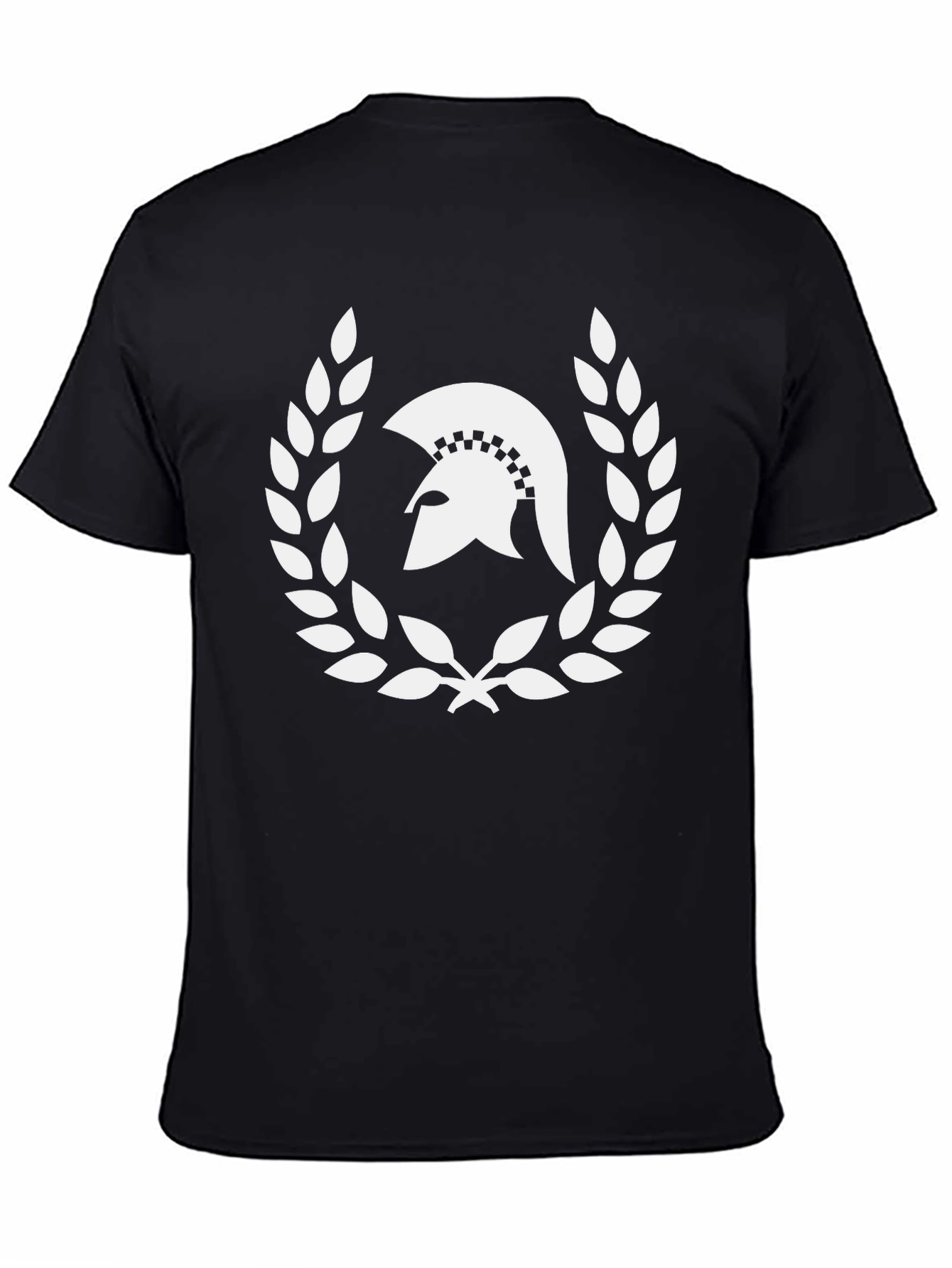 Spartan Helmet Laurel Wreath Black T-Shirt