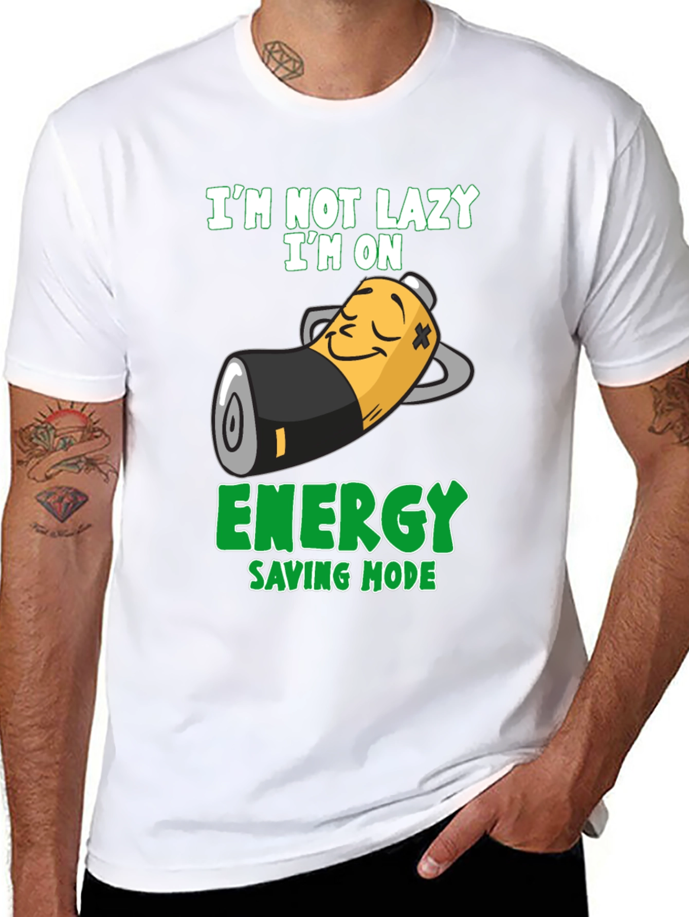Lazy Mode T-Shirt - Energy Saving Mode Graphic Tee