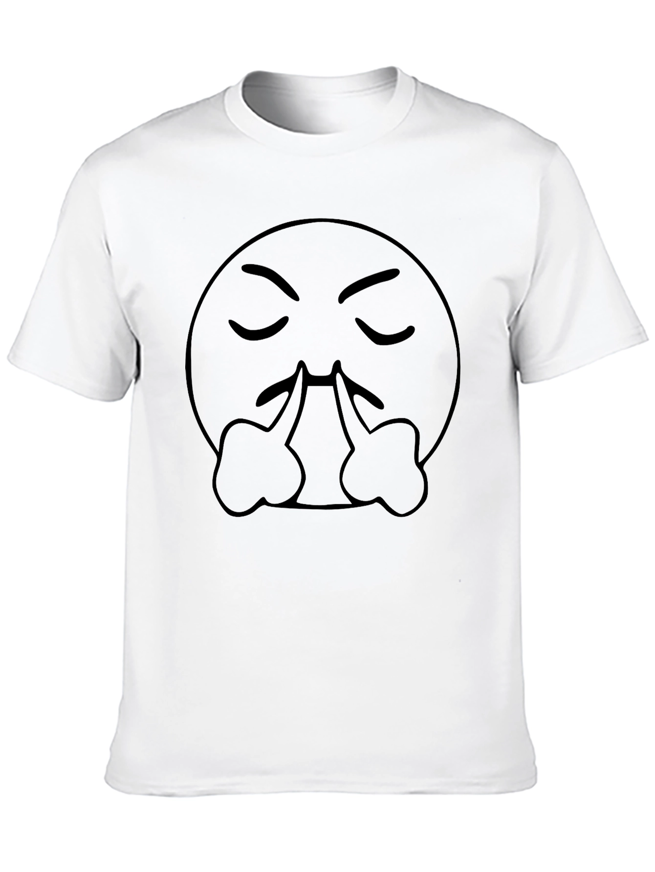 Annoyed Emoji Graphic T-Shirt - Black