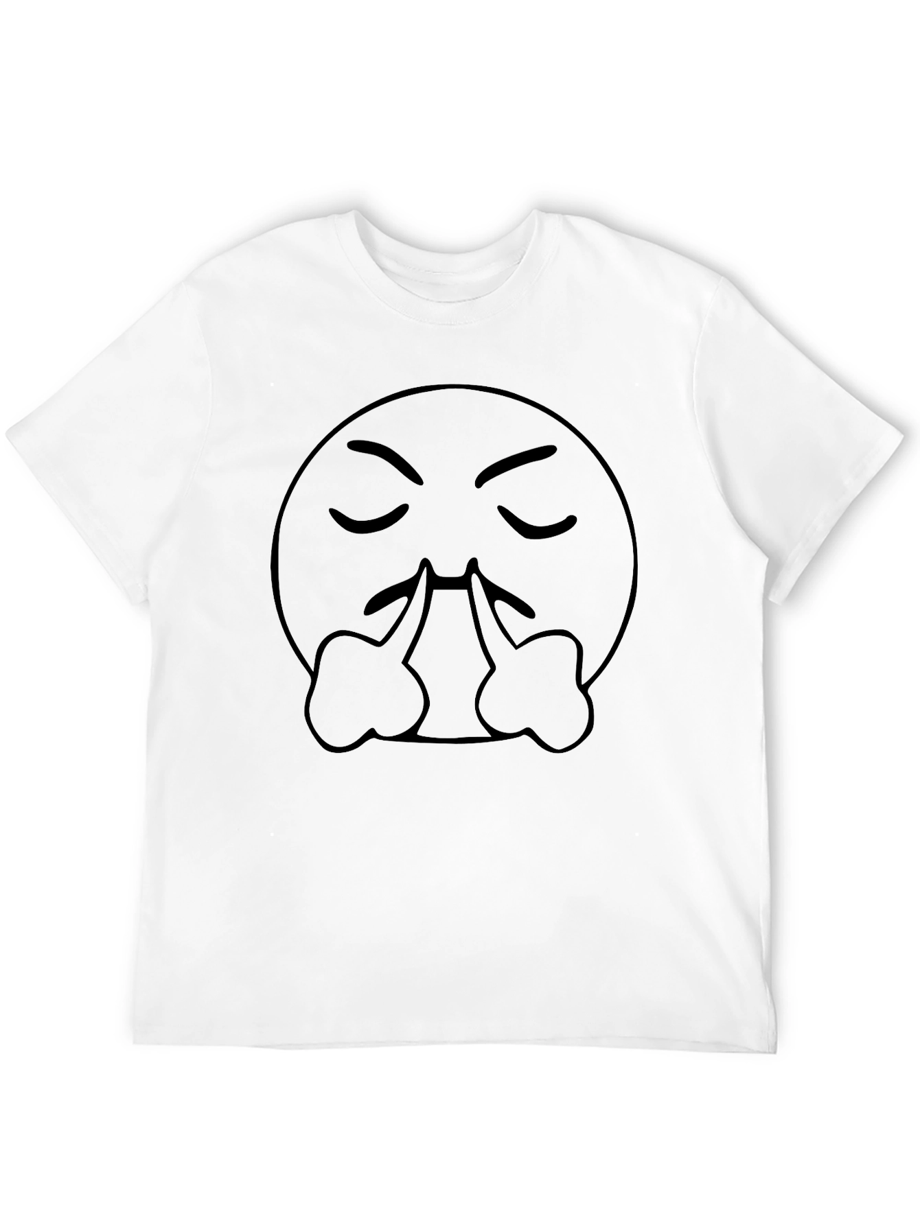 Annoyed Emoji Graphic T-Shirt - Black