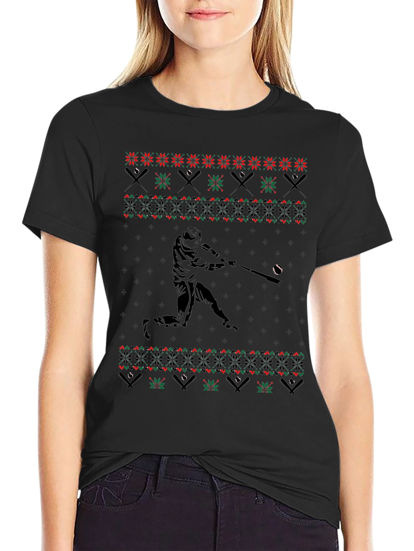 Baseball Ugly Christmas Sweater T-Shirt