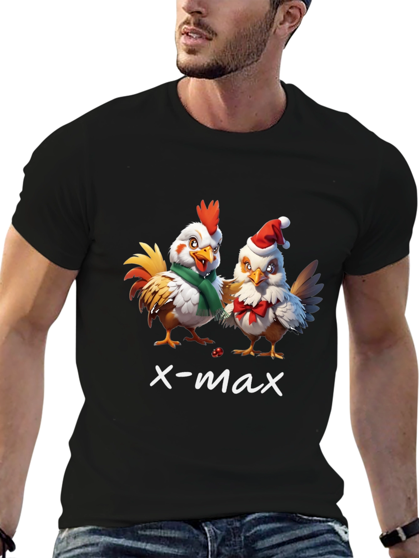 Funny Christmas Chicken T-Shirt - X-Max