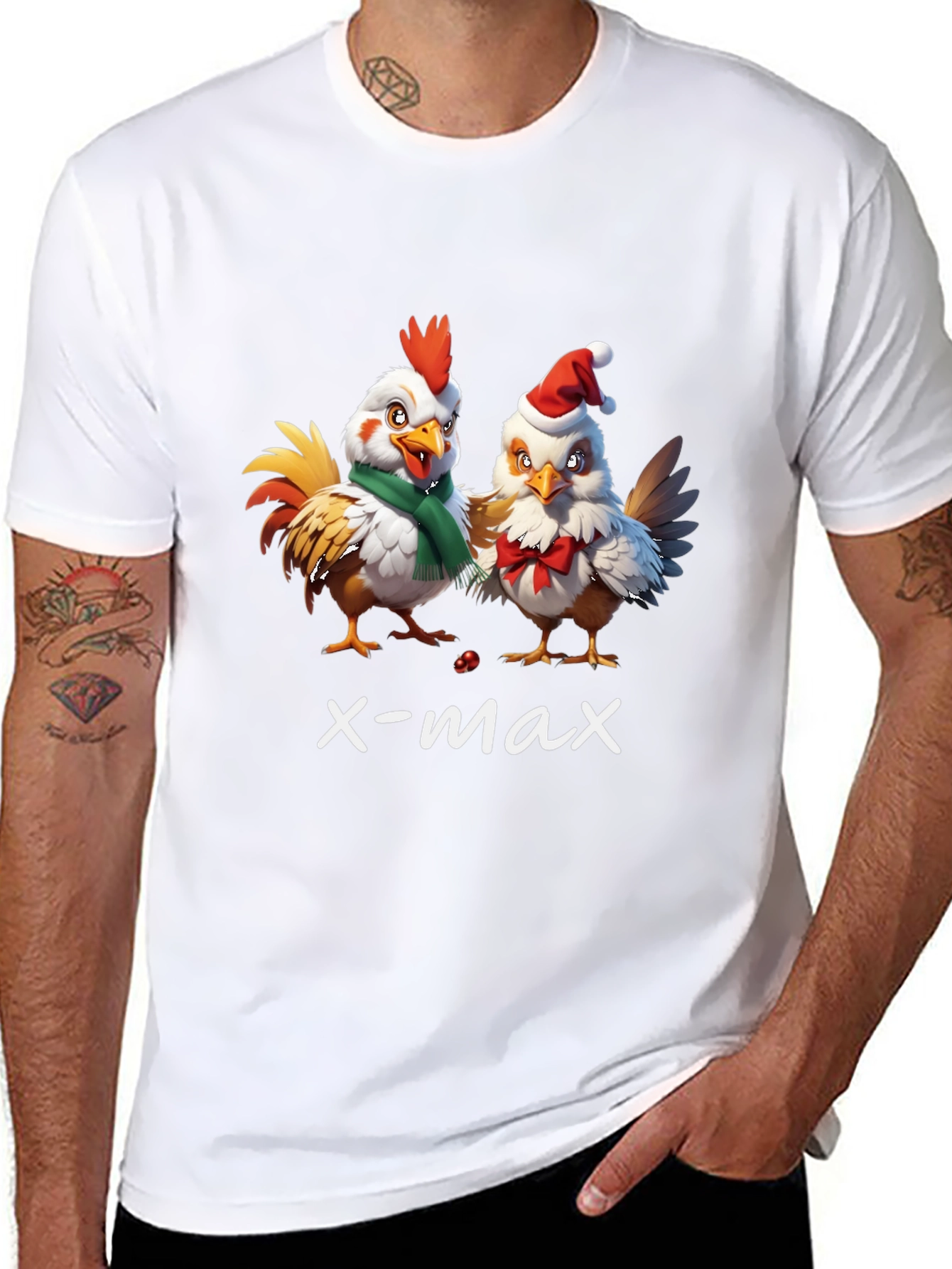Funny Christmas Chicken T-Shirt - X-Max