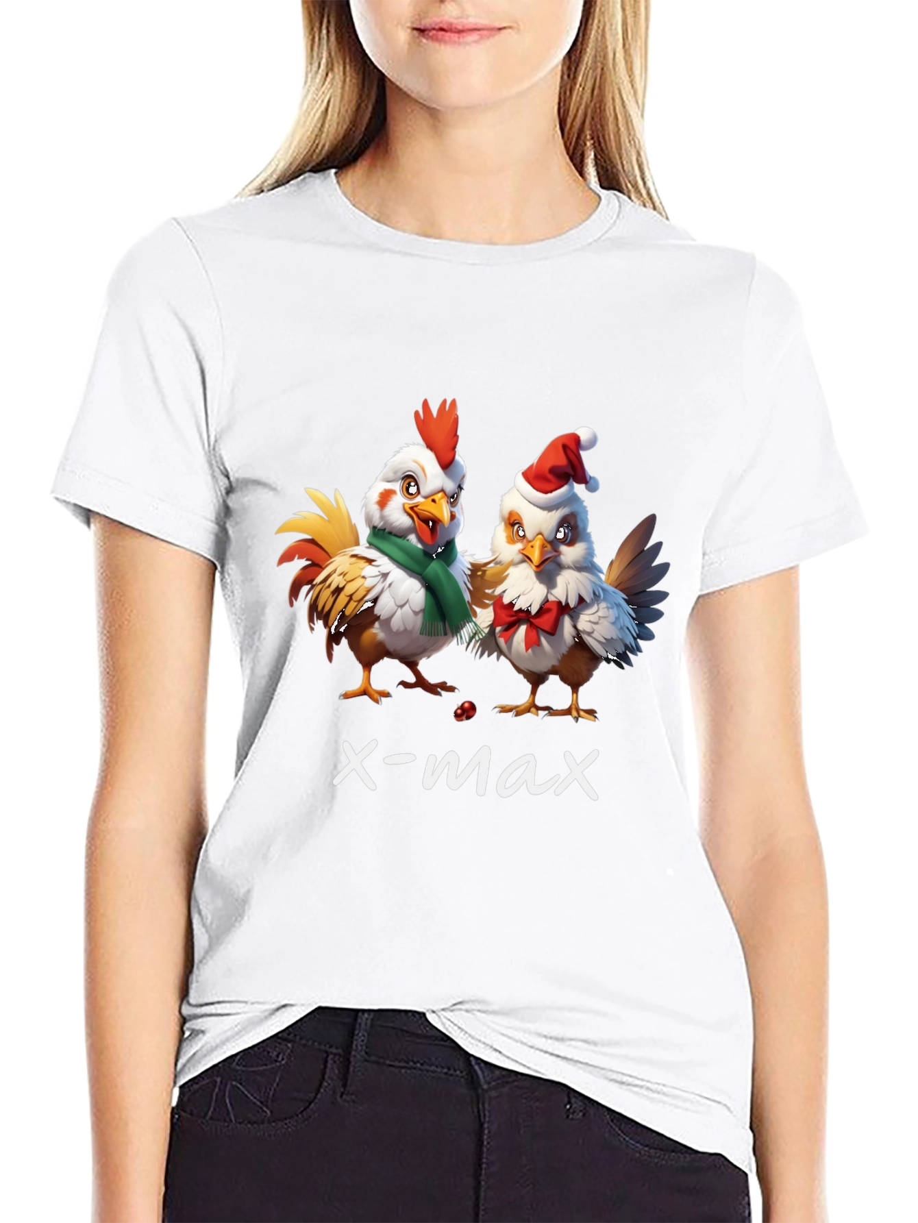 Funny Christmas Chicken T-Shirt - X-Max