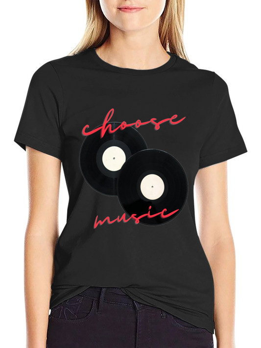 Choose Music Graphic Tee - Vinyl Records Design