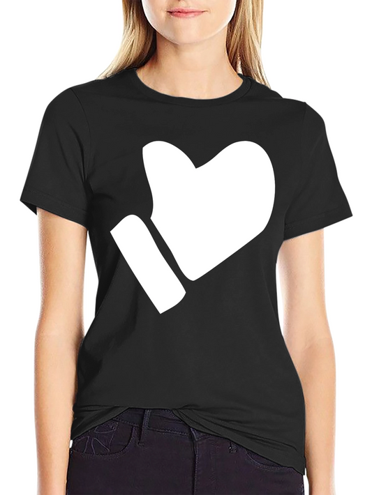 I Heart T-Shirt - Black Casual Tee with White Graphic