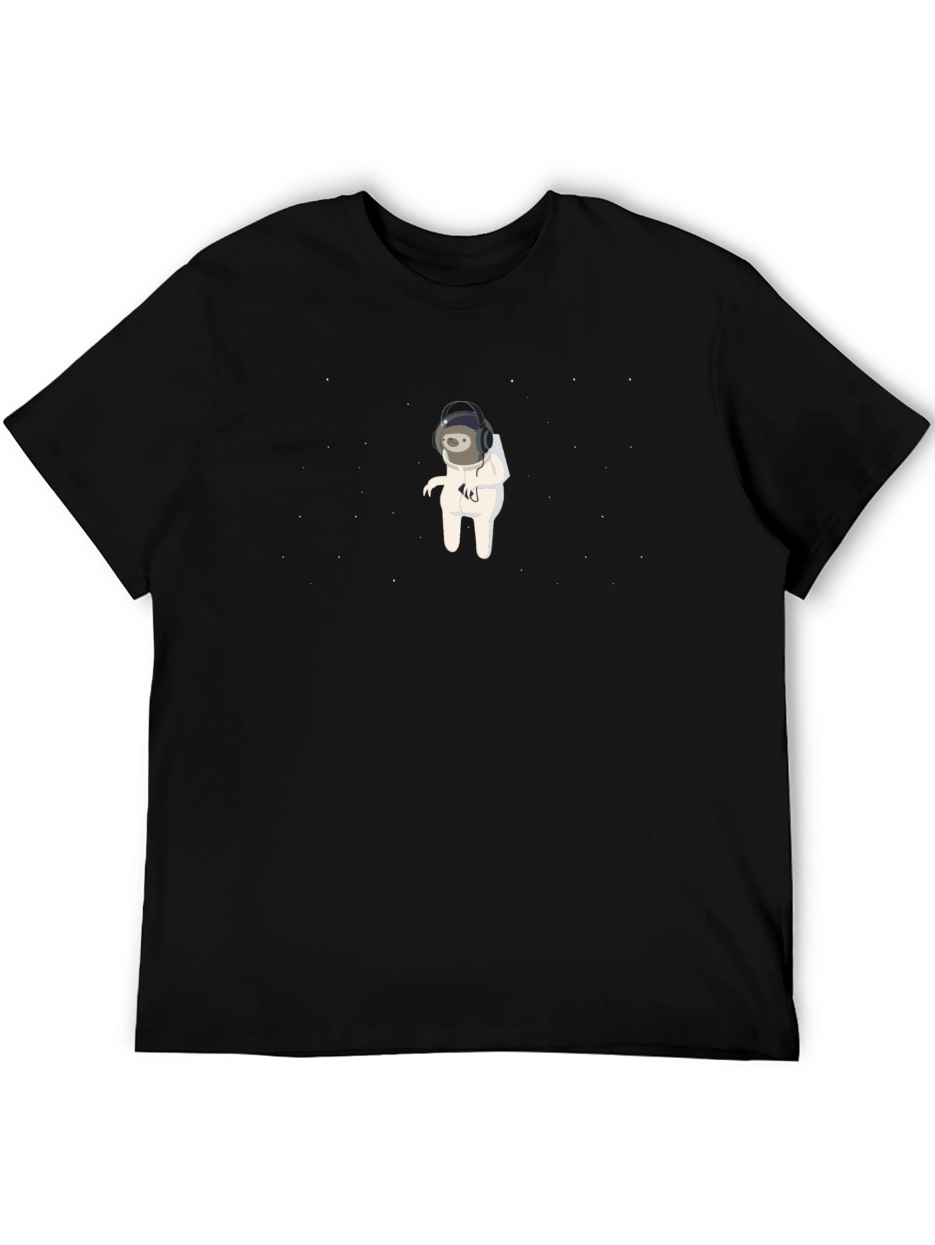 Astronaut Sloth Graphic Tee - Unisex Black T-Shirt