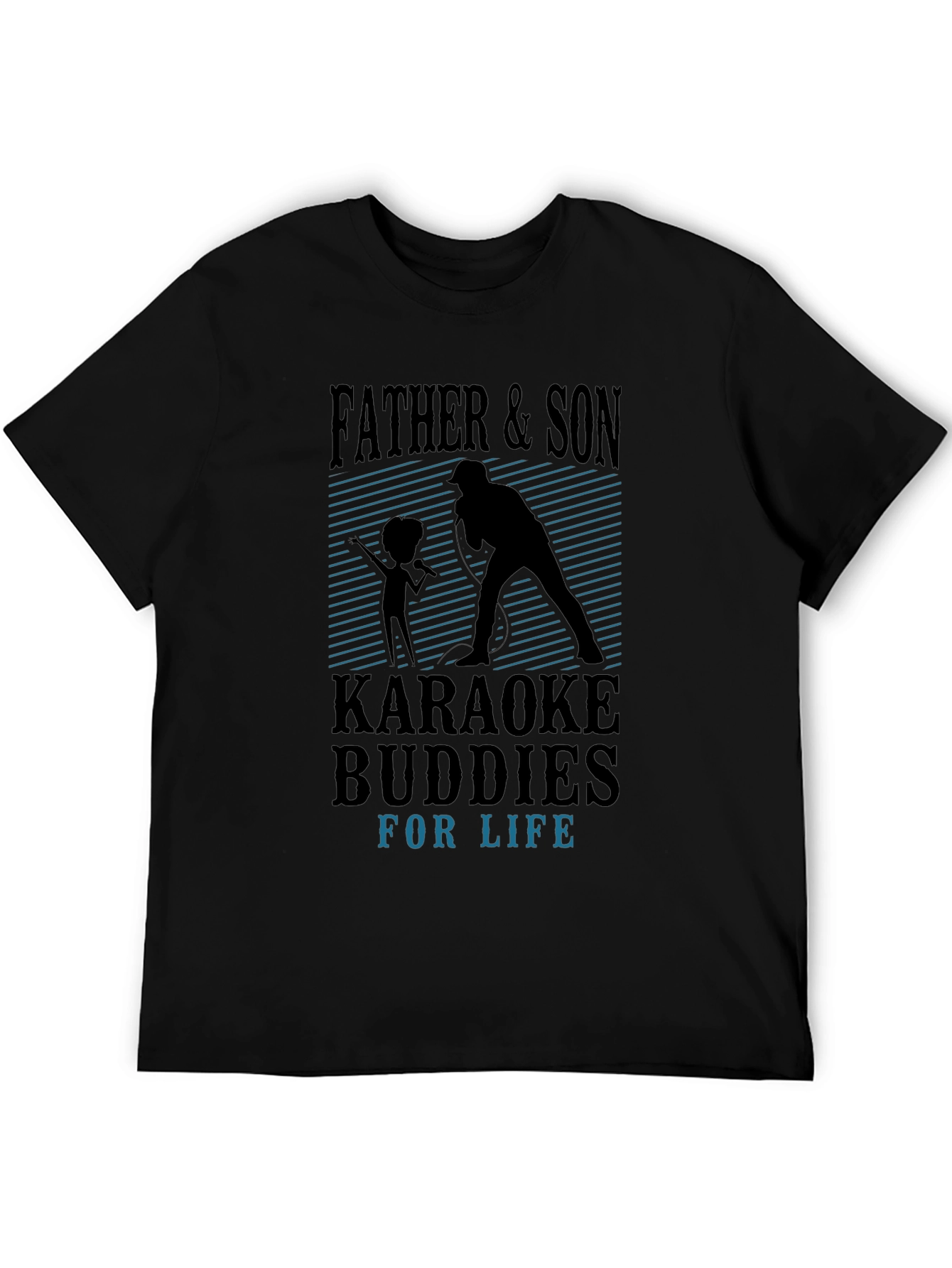 Father & Son Karaoke Buddies Black T-Shirt