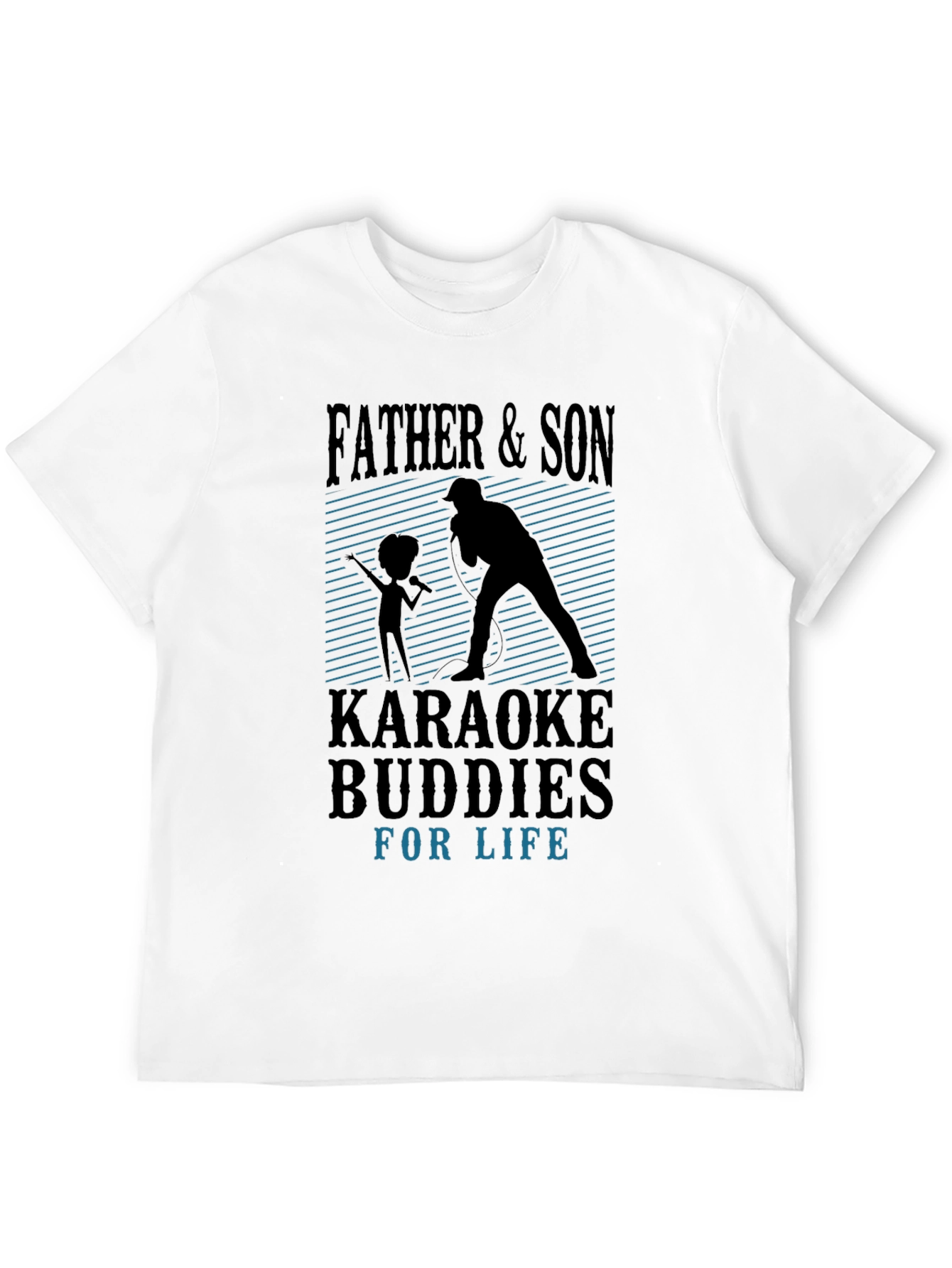 Father & Son Karaoke Buddies Black T-Shirt