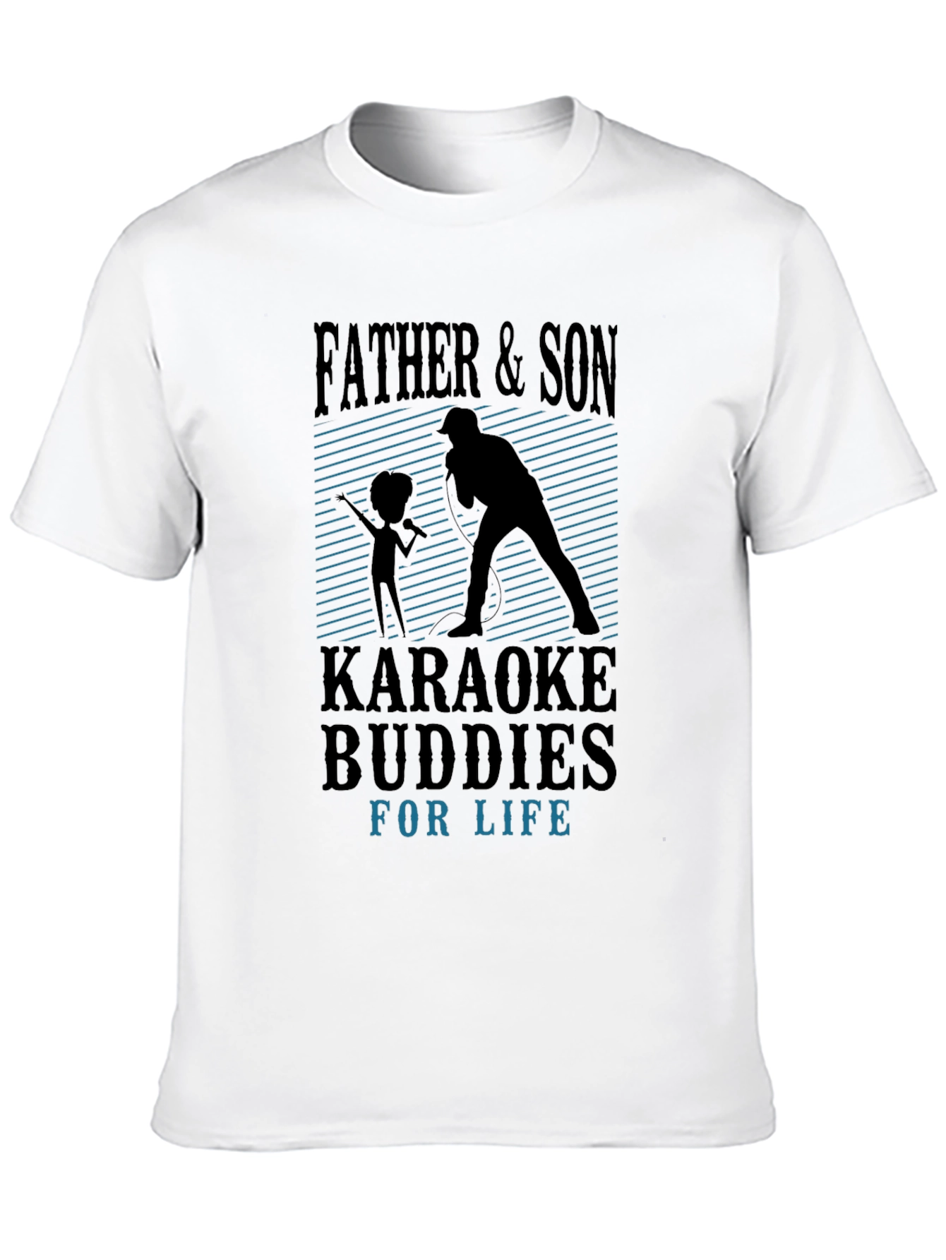 Father & Son Karaoke Buddies Black T-Shirt