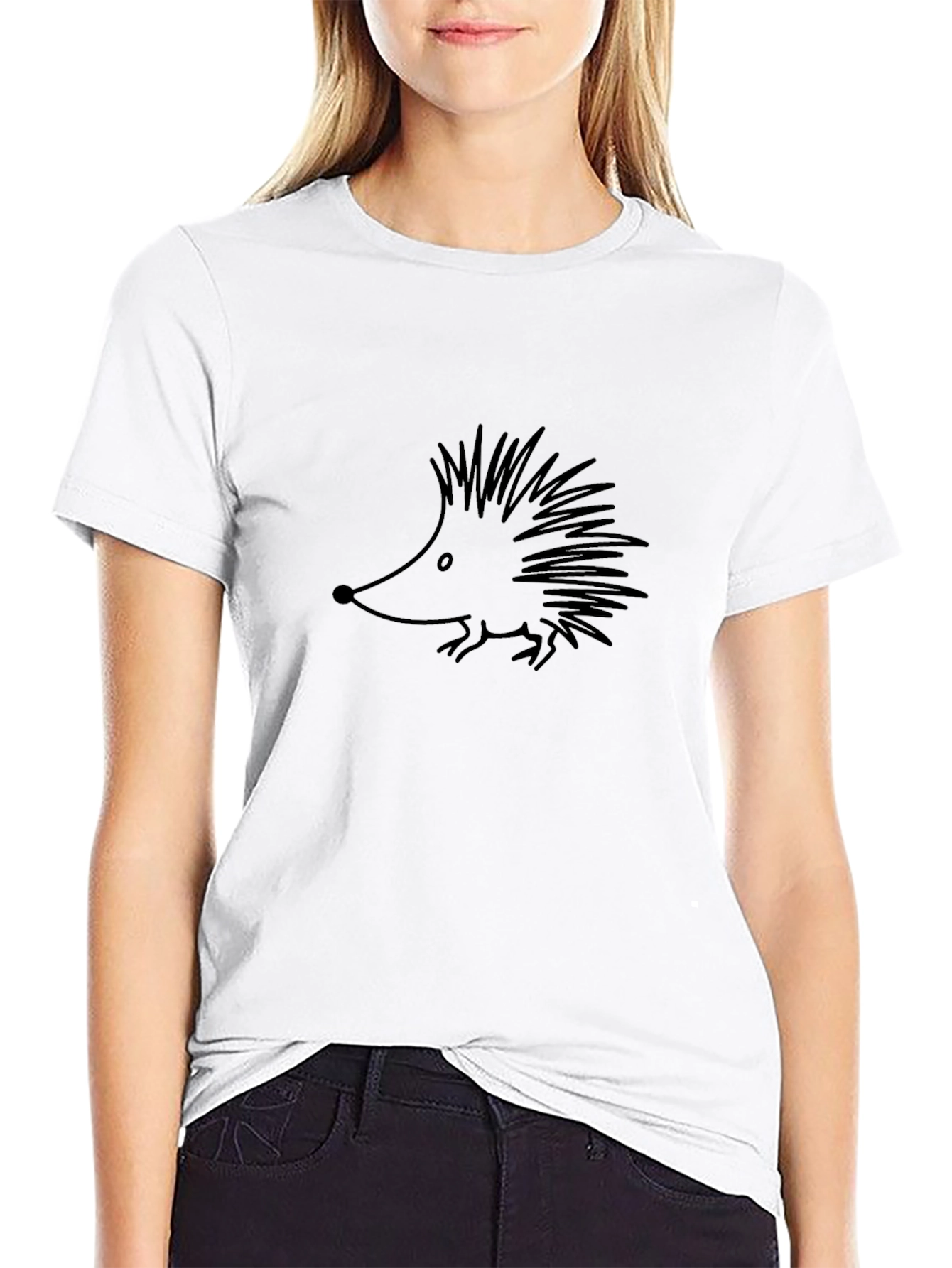 Hedgehog Graphic Black T-Shirt