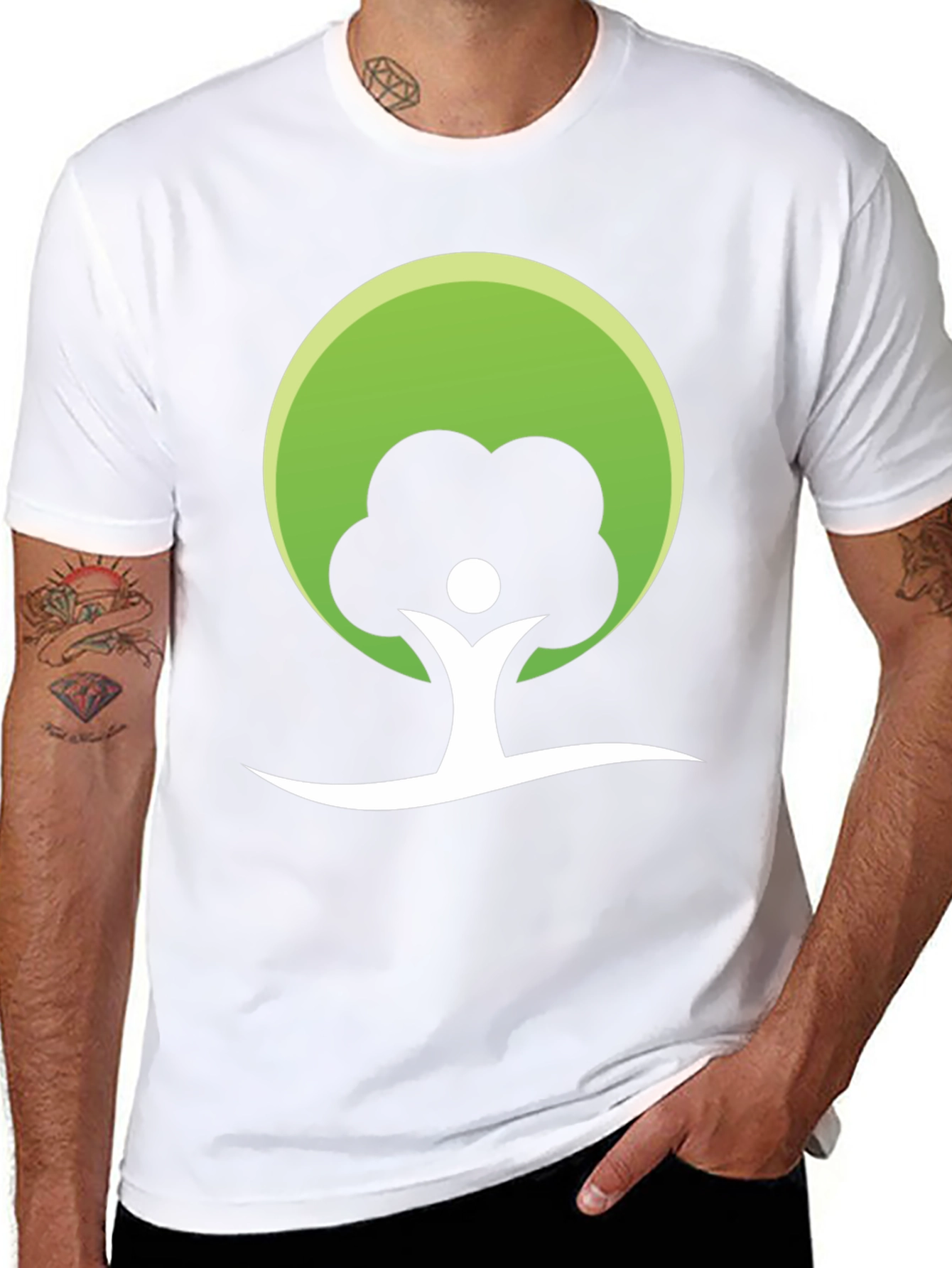 Eco-Friendly Tree Graphic T-Shirt - Black