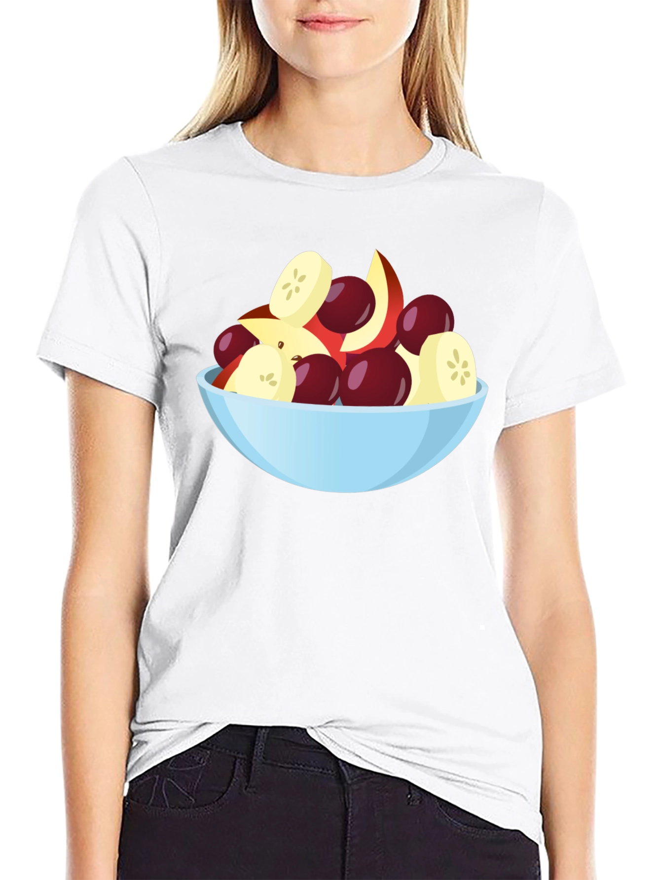 Fruit Bowl Graphic Tee - Black Casual T-Shirt