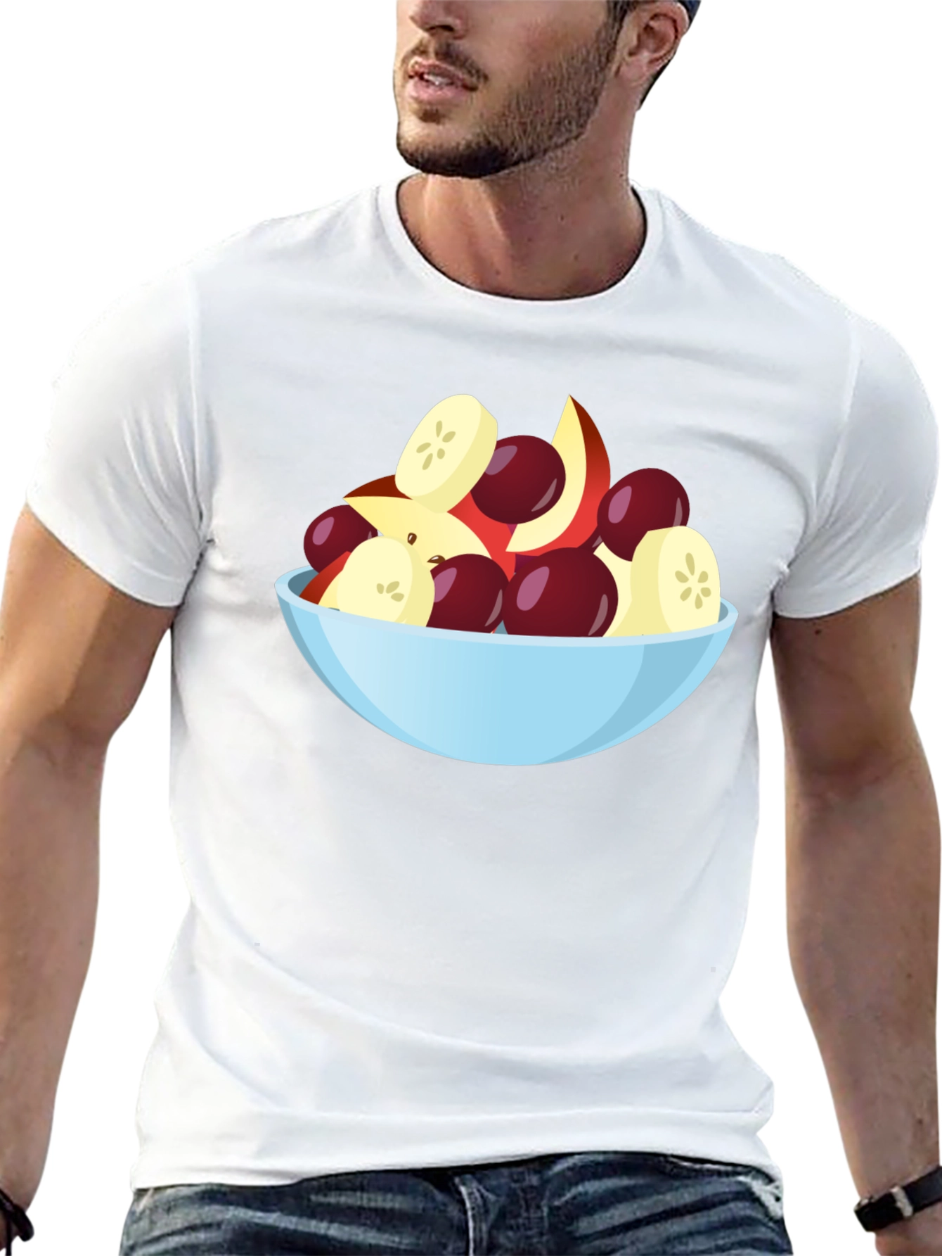 Fruit Bowl Graphic Tee - Black Casual T-Shirt
