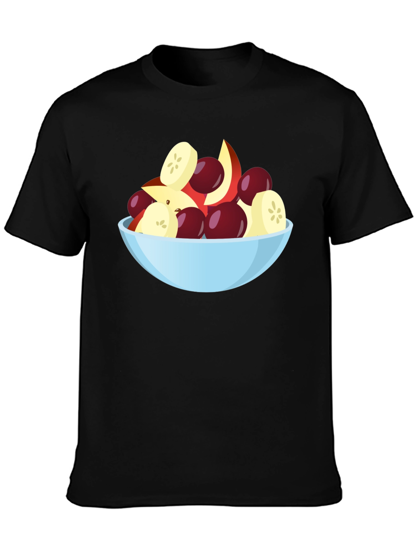 Fruit Bowl Graphic Tee - Black Casual T-Shirt