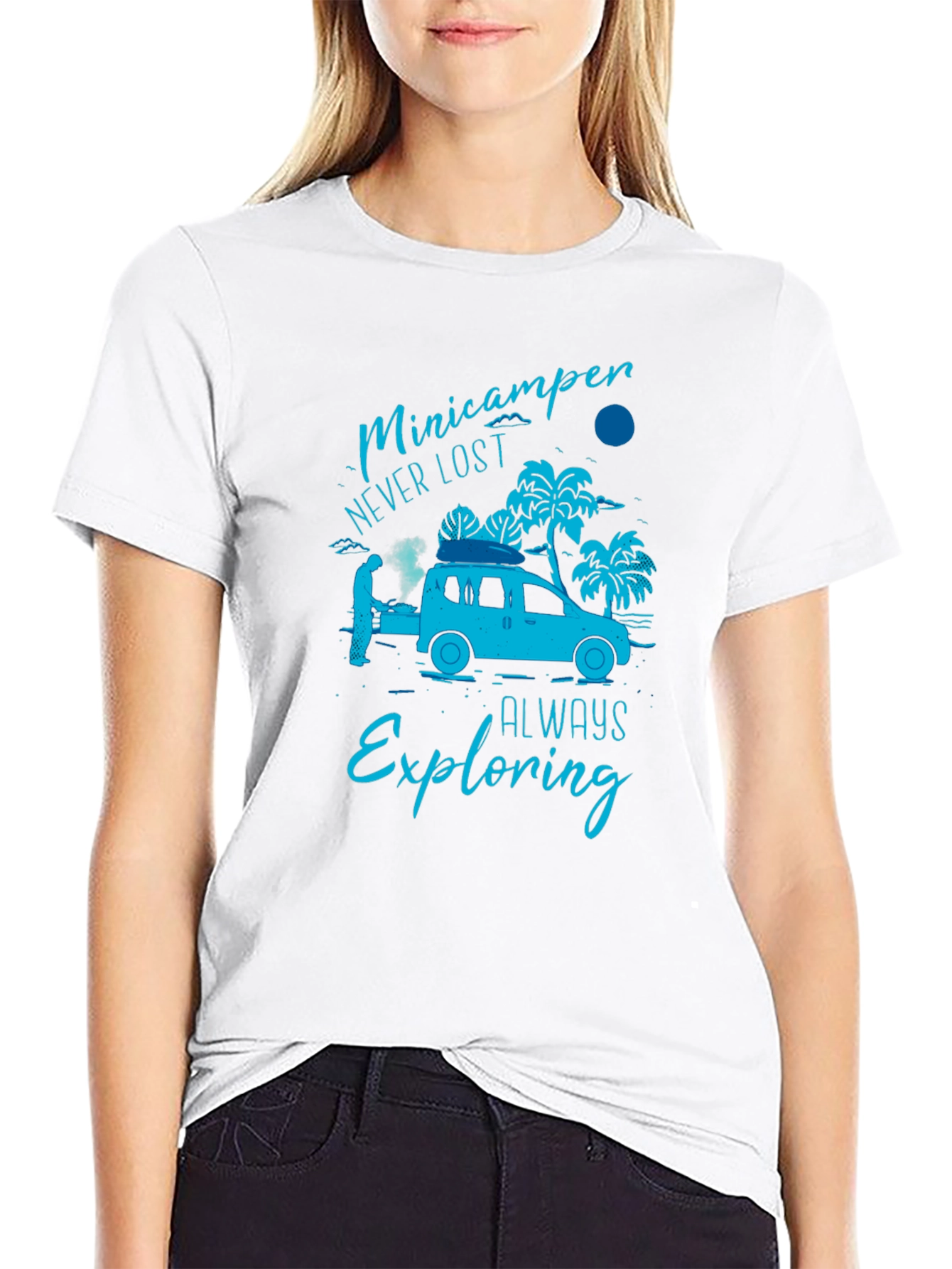 Minicamper Adventure T-Shirt: Never Lost Always Exploring