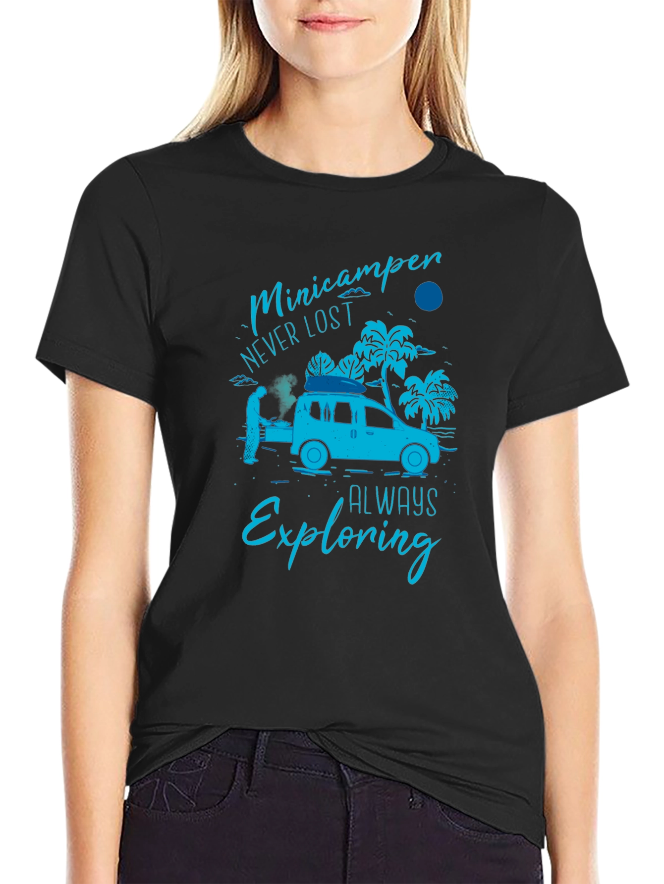Minicamper Adventure T-Shirt: Never Lost Always Exploring