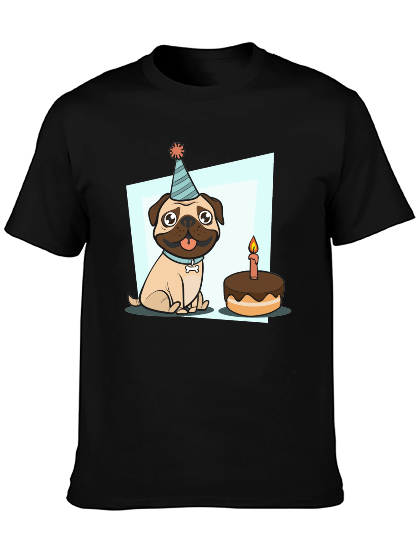Birthday Pug T-Shirt - Cute Cartoon Dog Tee